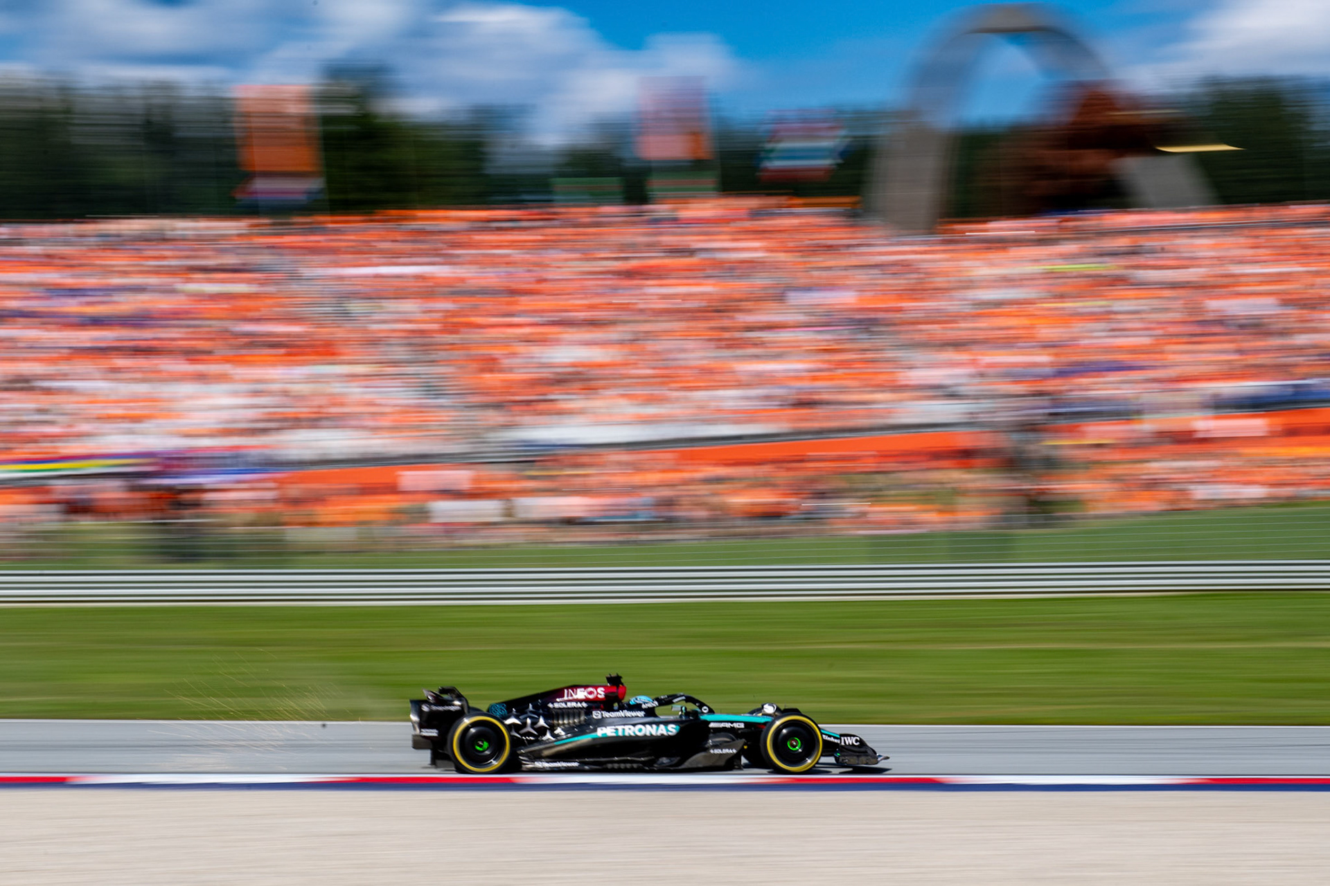 George Russell #63, Mercedes-AMG Petronas F1 Team;Formel 1 GP Austria / Österreich. Freitag, 28.06.2024