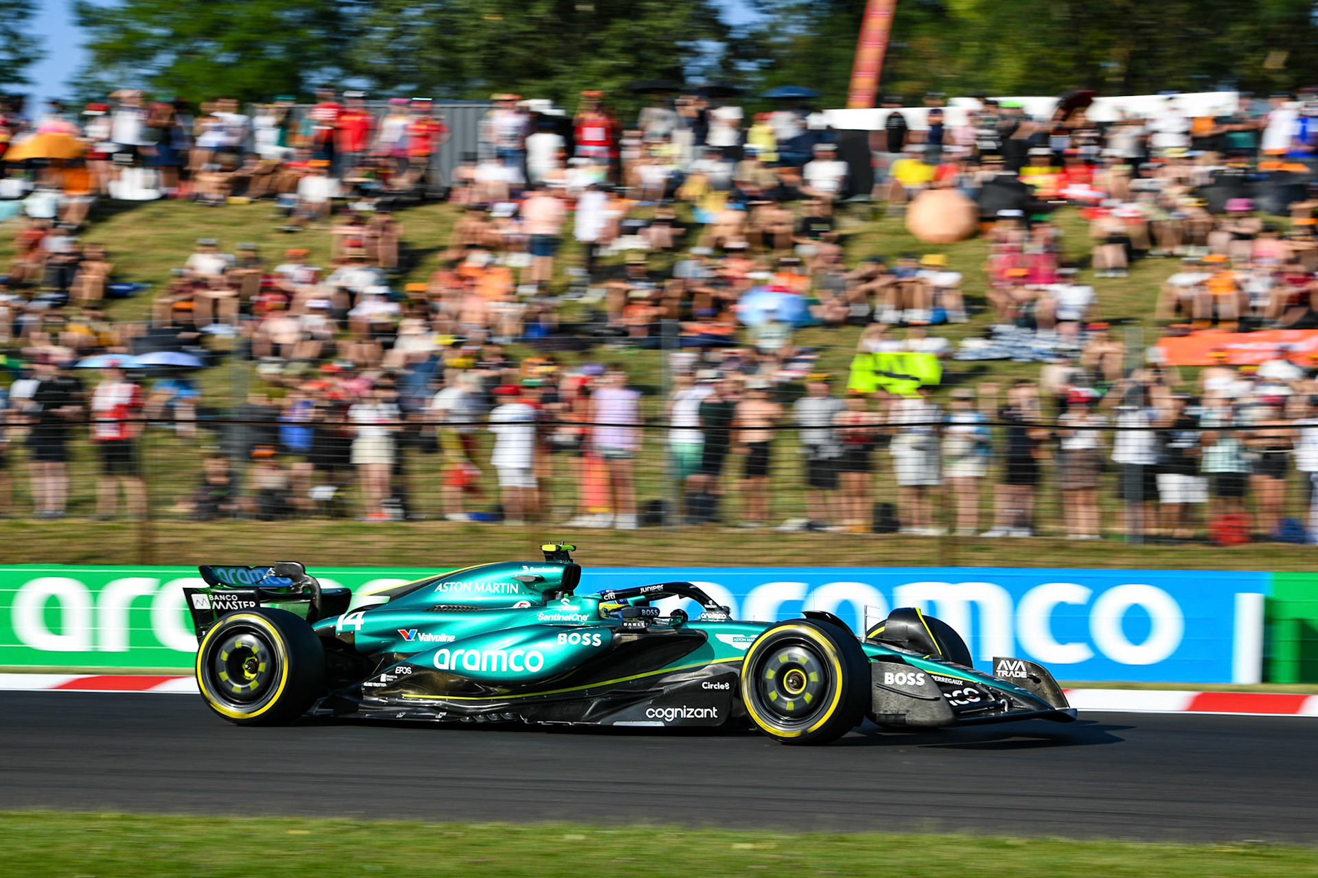 Fernando Alonso #14, Aston Martin Aramco F1 Team;Formel 1 Budapest / Ungarn, 20.07.2024