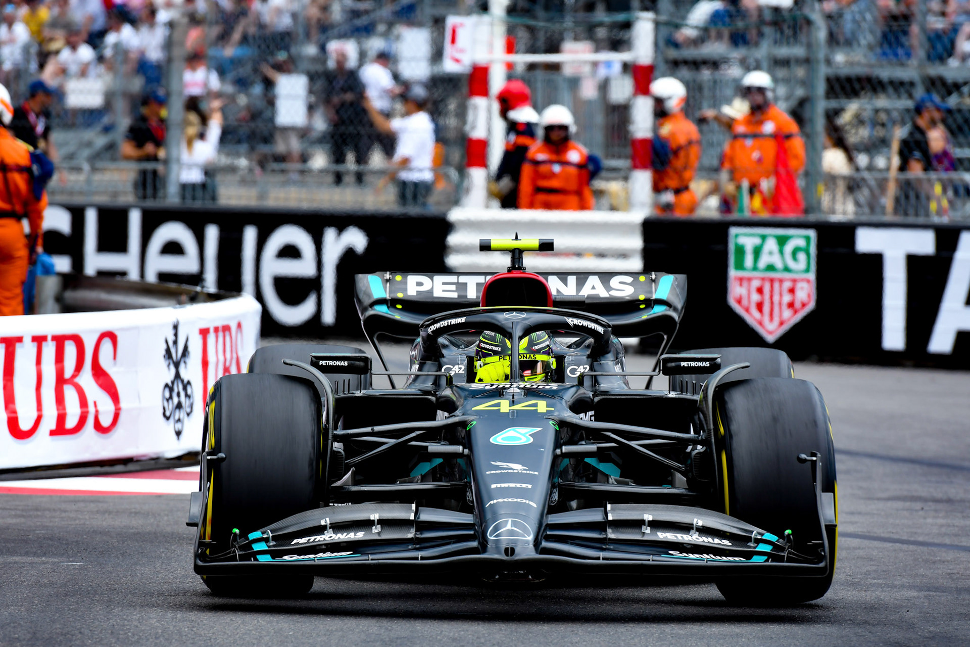Lewis Hamilton (GBR) Mercedes AMG F1 Team; Formel 1 GP Monaco. Sonntag 28.05.2023