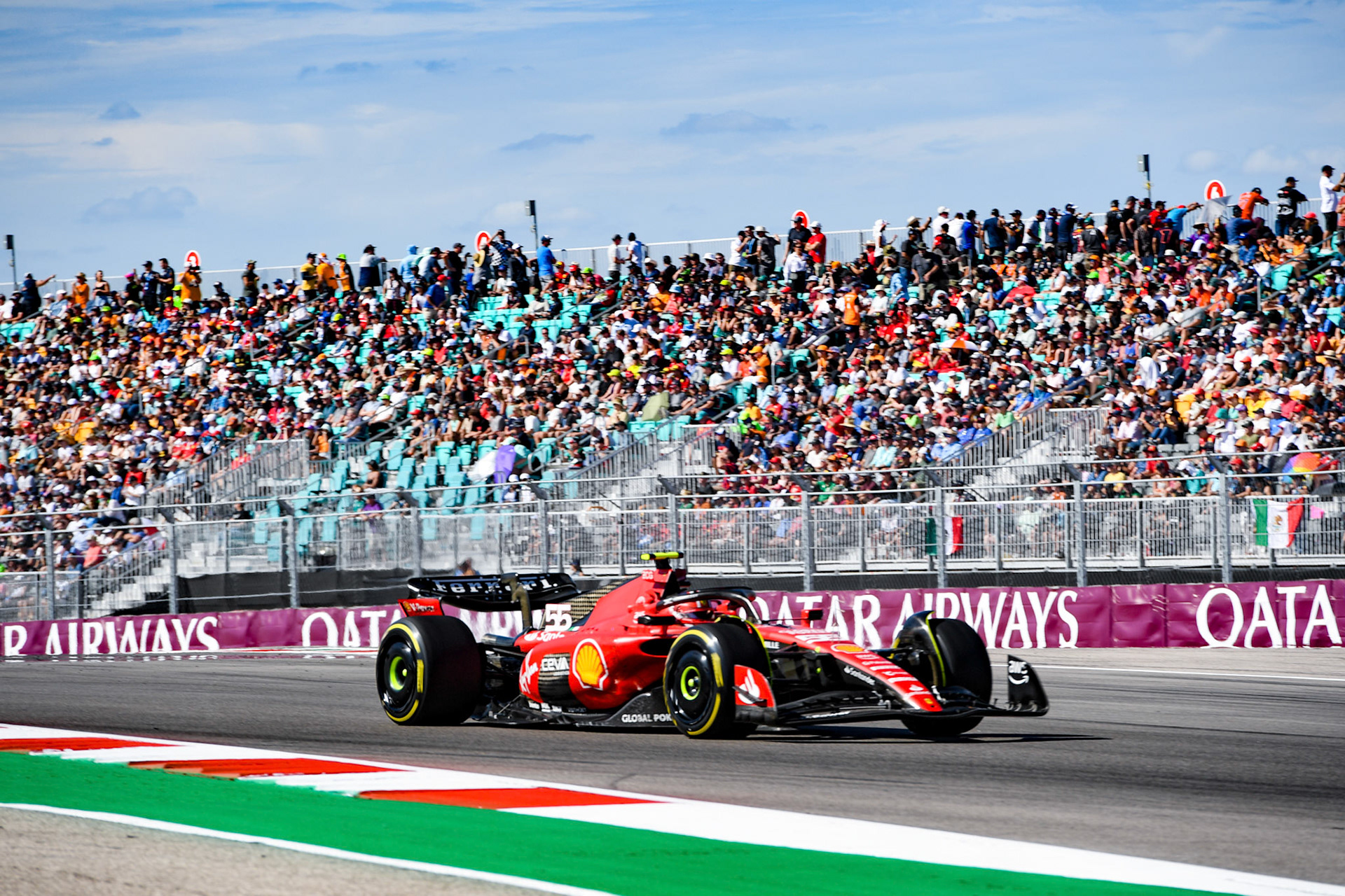 Carlos Sainz (ESP) Scuderia Ferrari; Formel 1 GP USA Austin Texas. Sonntag 22.10.2023