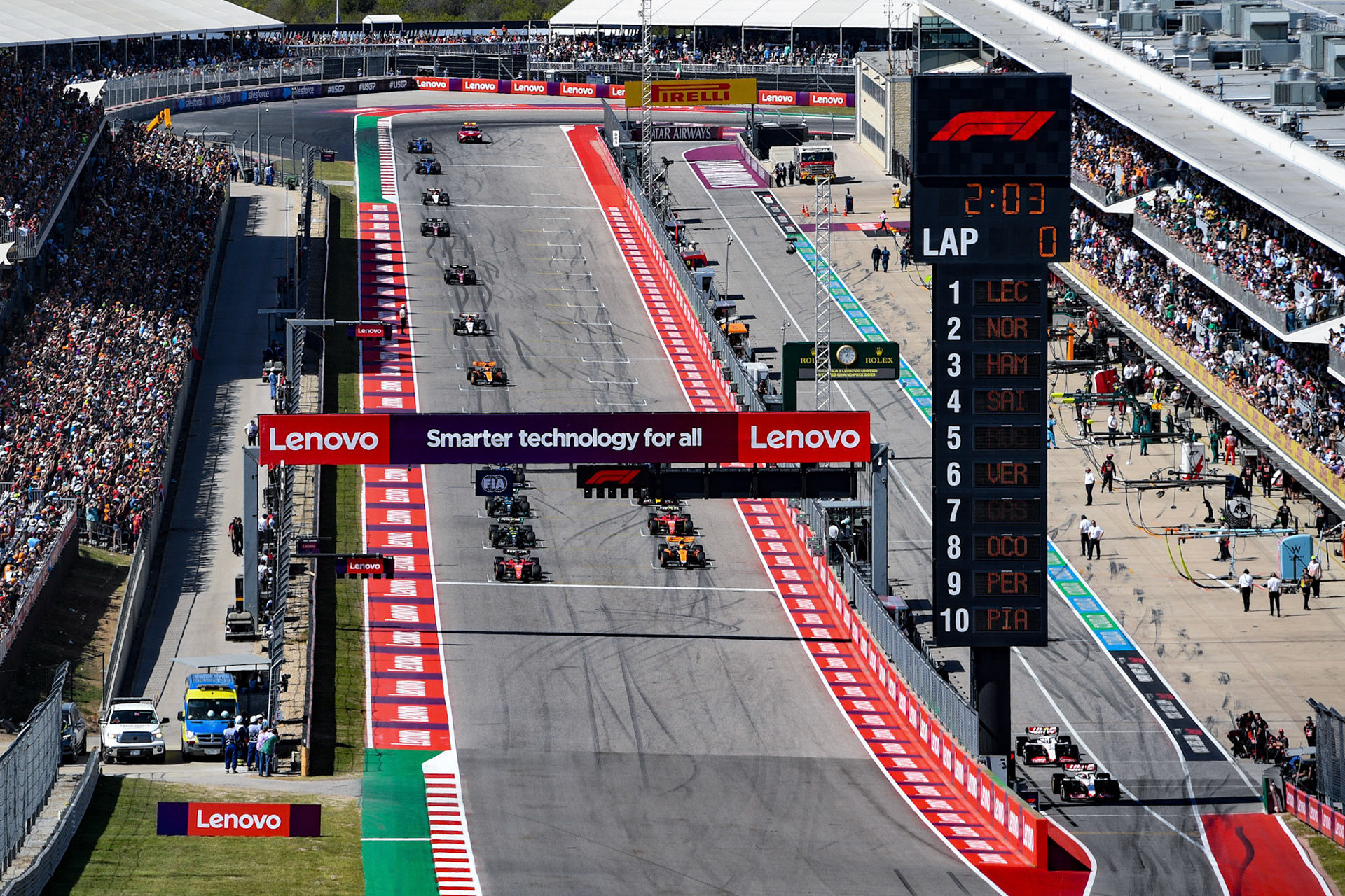 Rennstart; Formel 1 GP USA Austin Texas. Sonntag 22.10.2023