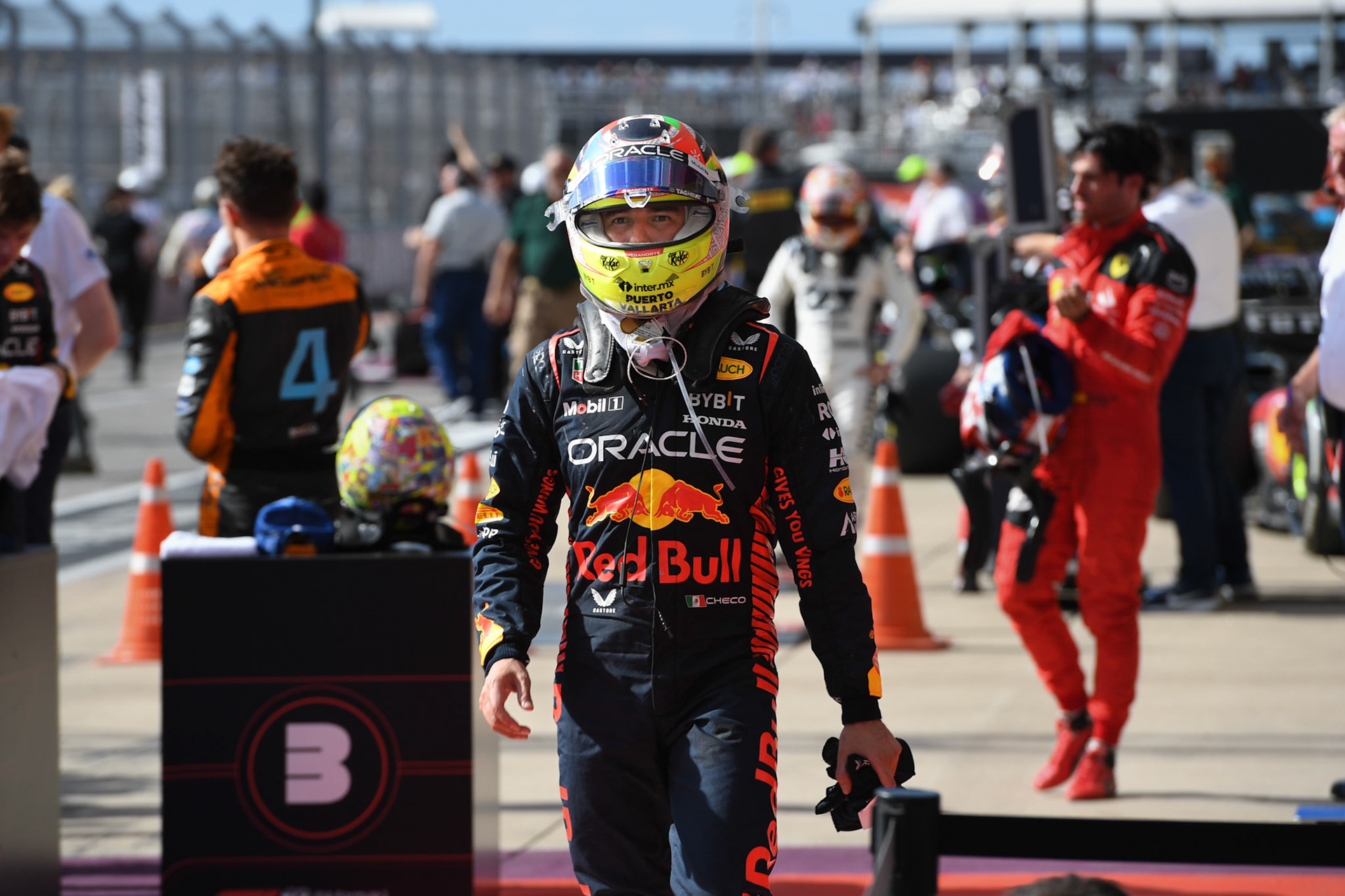Sergio Perez (MEX) Red Bull Racing; Formel 1 GP USA Austin Texas. Sonntag 22.10.2023