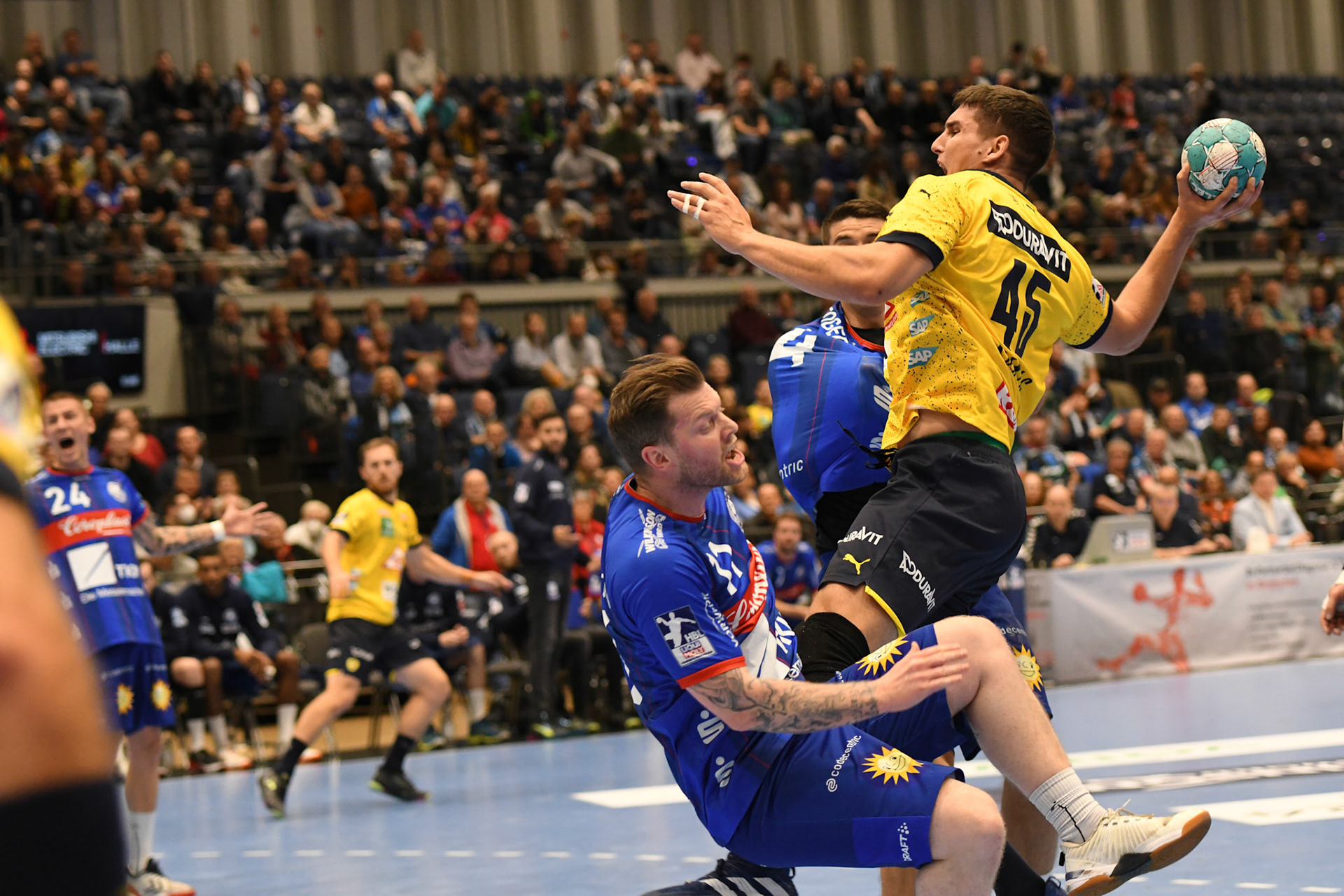 Halil Jaganjac #45; Handball Bundesliga; BHC 06 - Rhein Neckar Loewen 29.09.2022
