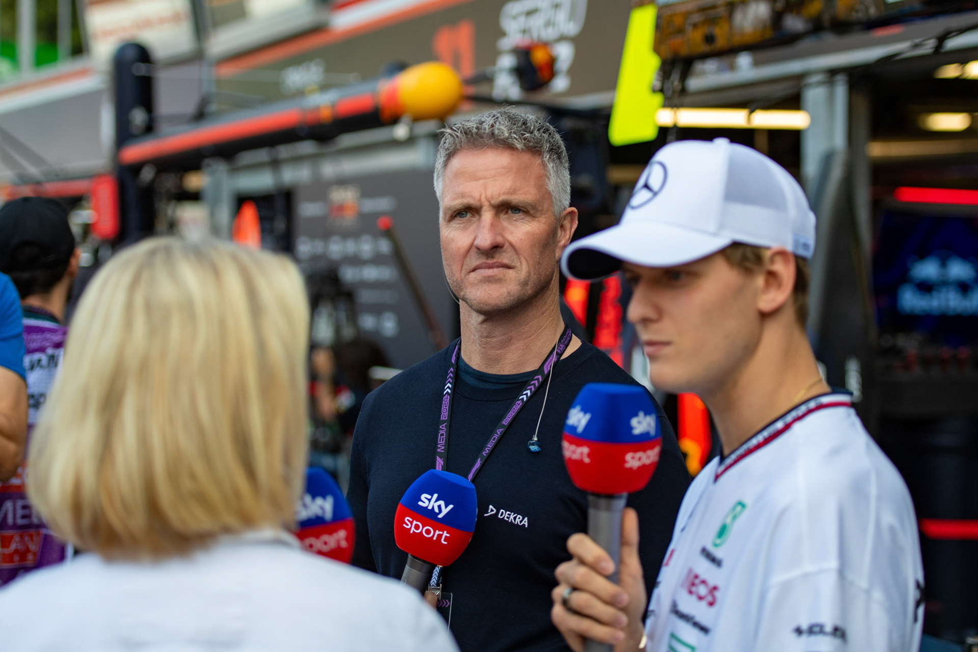 Ralf Schumacher, Sky Deutschland und Mick Schumacher; Formel1 GP Monaco Freitag, 24.05.2024