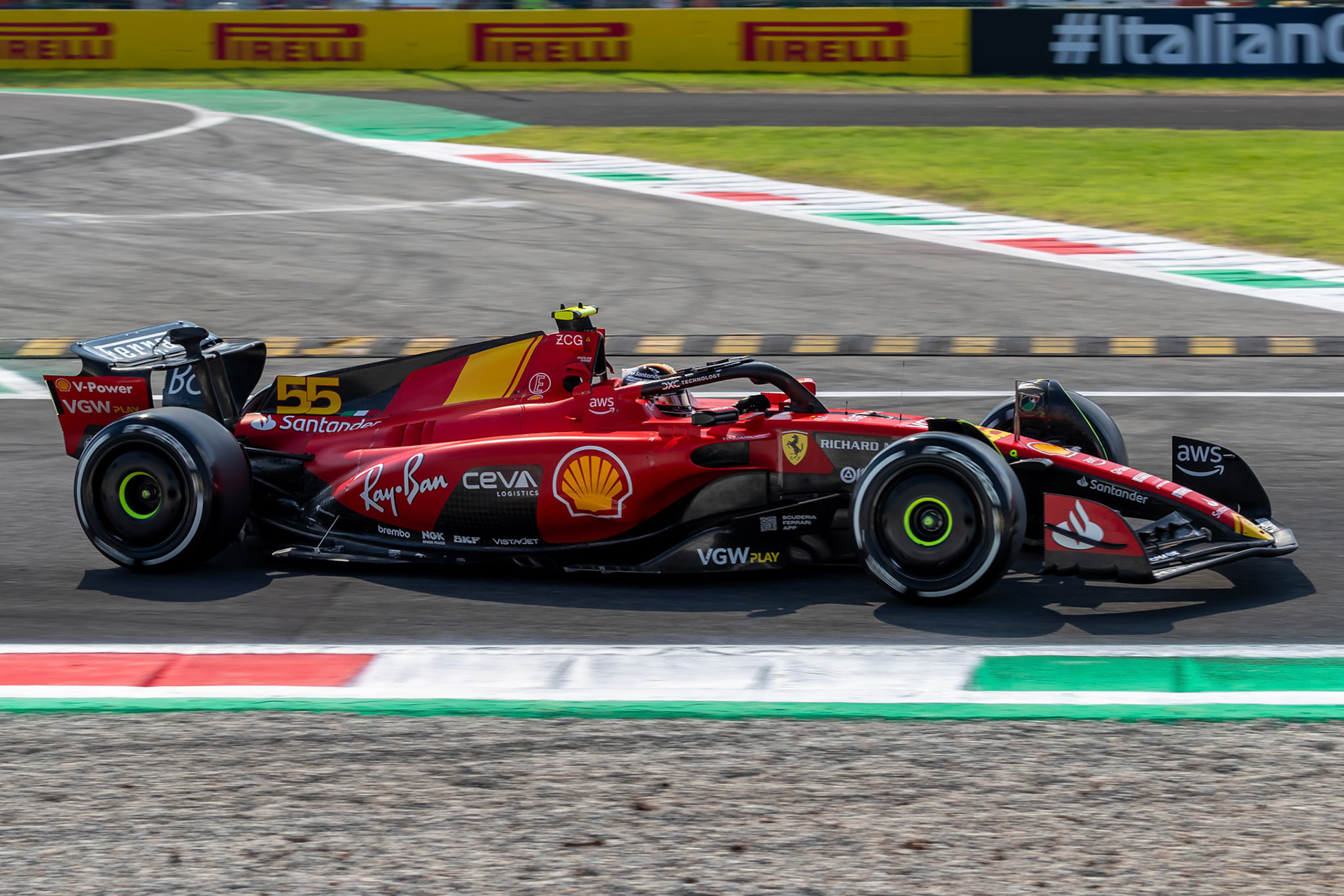Carlos Sainz (ESP) Scuderia Ferrari; Formel 1 GP Italien / Monza. Samstag, 02.09.2023