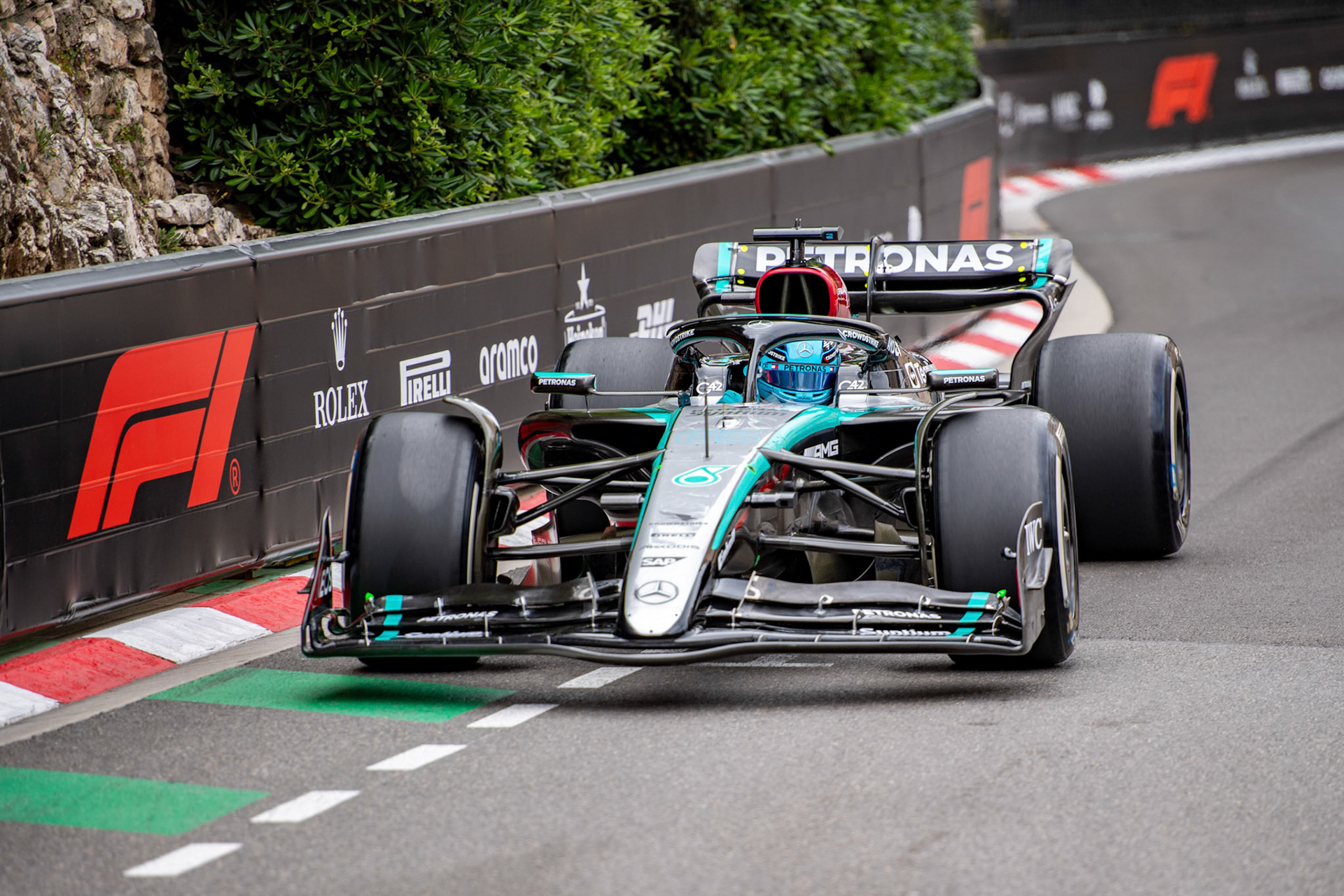 George Russell #63, Mercedes-AMG Petronas F1 Team; Formel1 GP Monaco Freitag, 24.05.2024