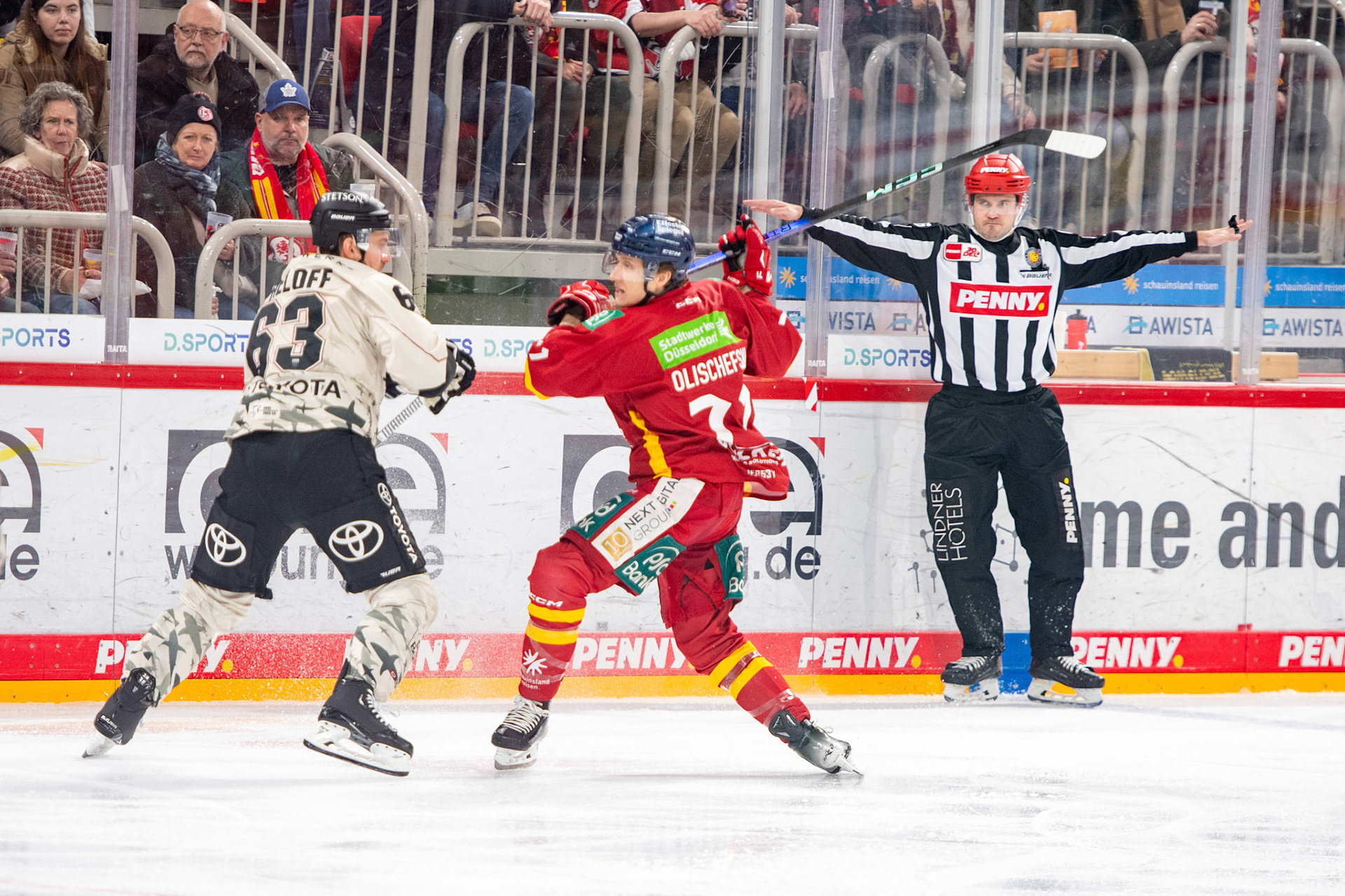 Patrick Sieloff, Kohen Olischefski; DEL Düsseldorfer EG - Kölner Haie, 25.02.2024