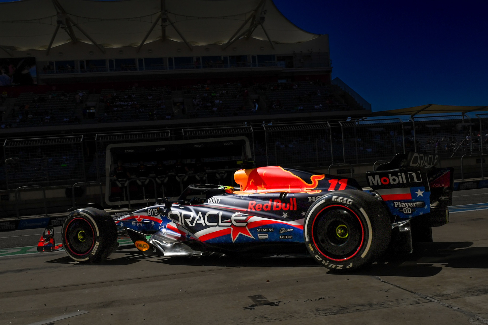 Sergio Perez (MEX) Red Bull Racing; Formel 1 GP USA Austin Texas. Samstag 21.10.2023