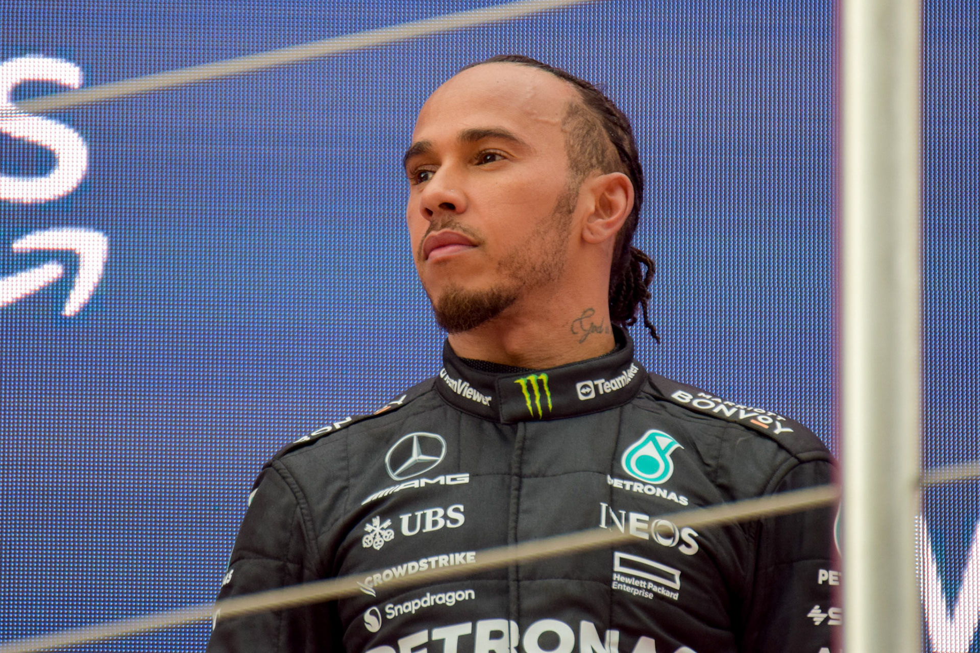 Lewis Hamilton (GBR) Mercedes AMG F1 Team Podium; Formel 1 GP Barcelona. Sonntag 04.06.2023