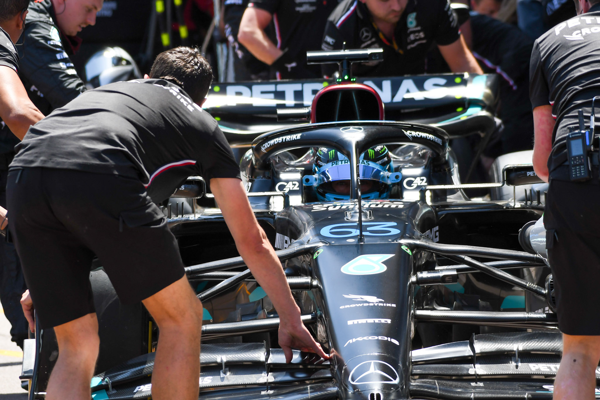 George Russell (GBR) Mercedes AMG F1 Team; Formel 1 GP Monaco. Freitag 26.05.2023