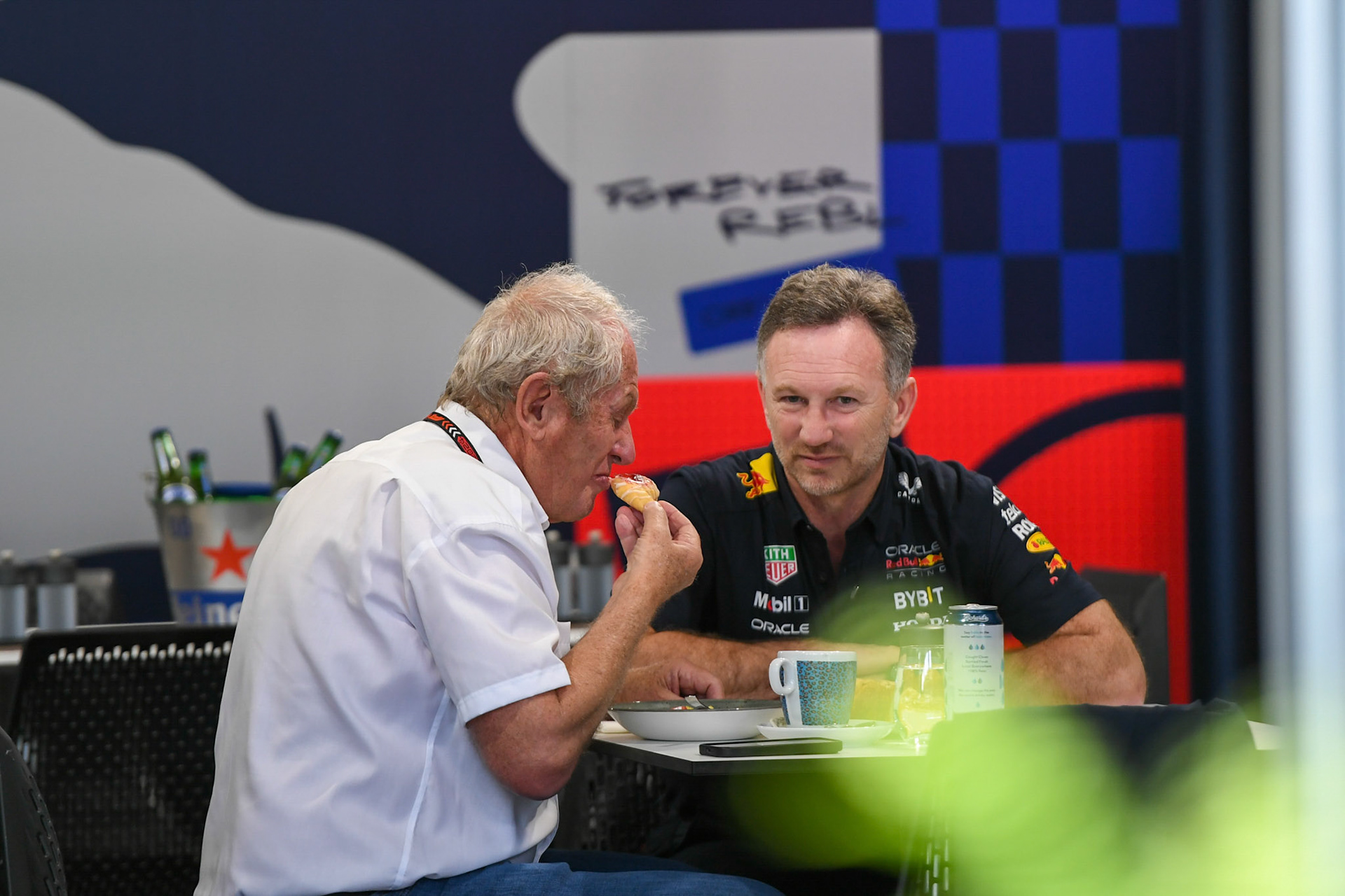 Christian Horner und Dr. Helmut Marko; Formel 1 GP Miami / USA. 04.05.2024