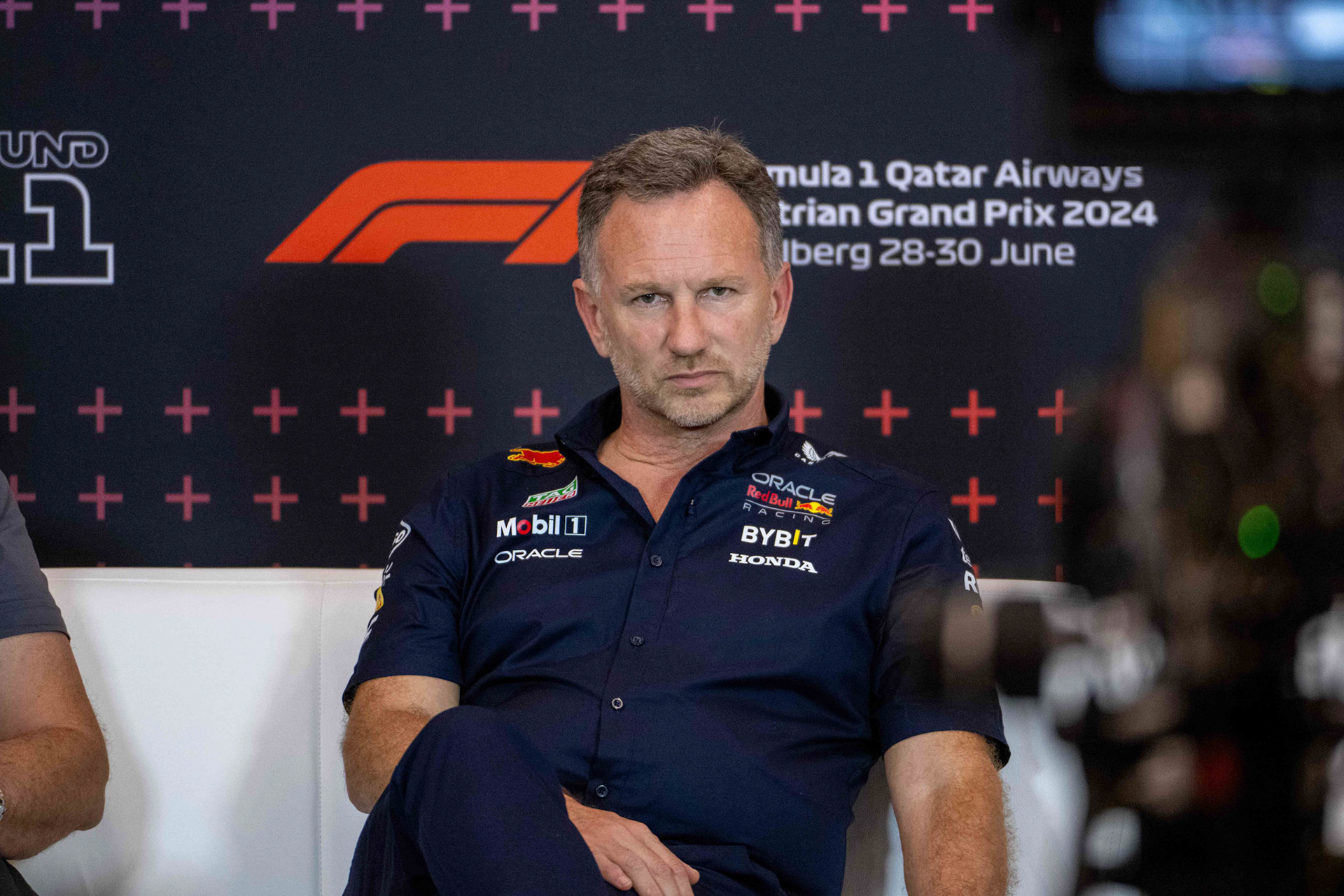 Christian Horner, Teamchef Oracle Red Bull Racing in der Pressekonferenz;Formel 1 GP Austria / Österreich. Freitag, 28.06.2024
