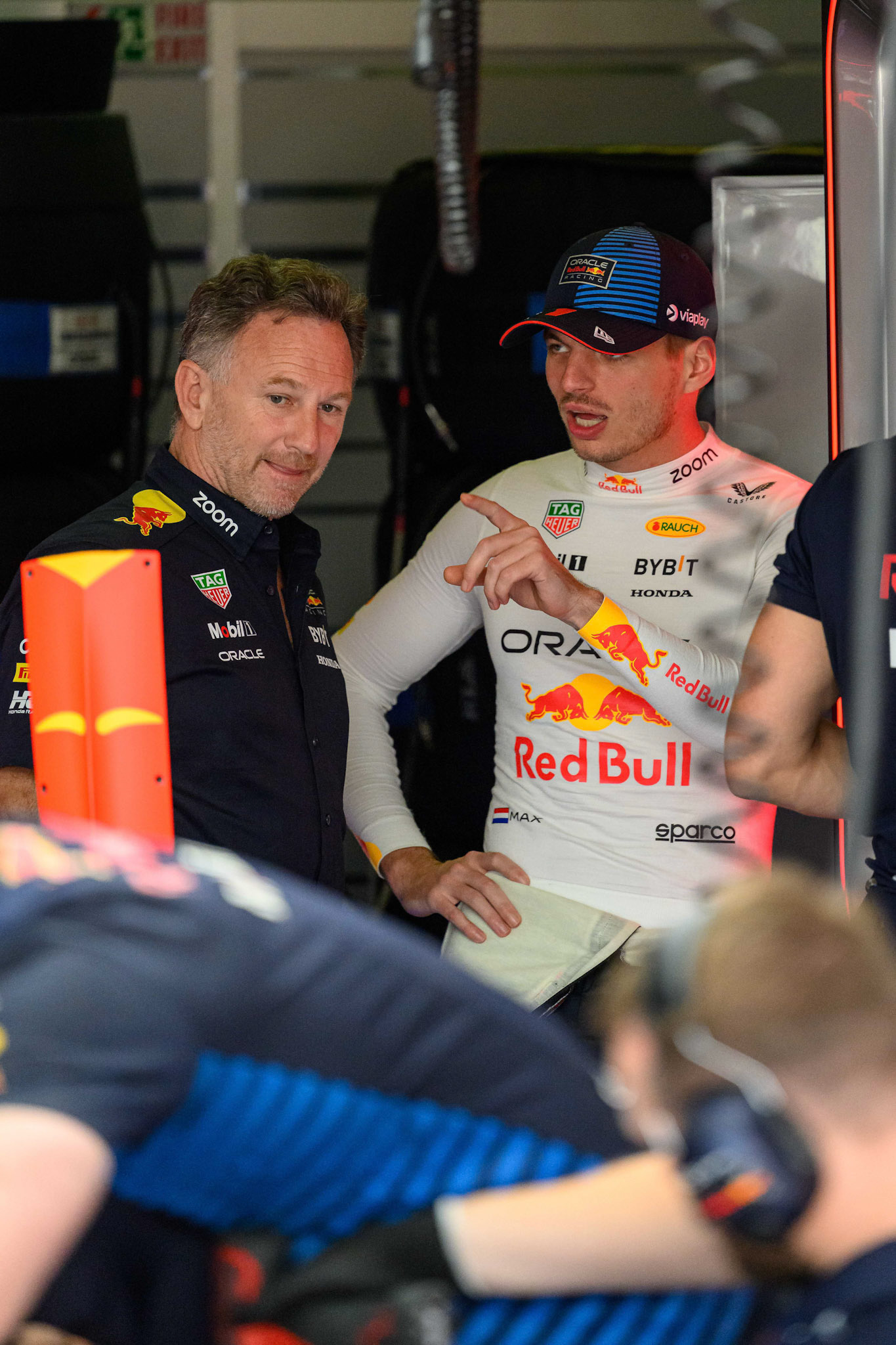 Max Verstappen #1, Oracle Red Bull Racing und Christian Horner, Teamchef Oracle Red Bull Racing; F1 GP Imola / Italien Freitag, 17.05.2024