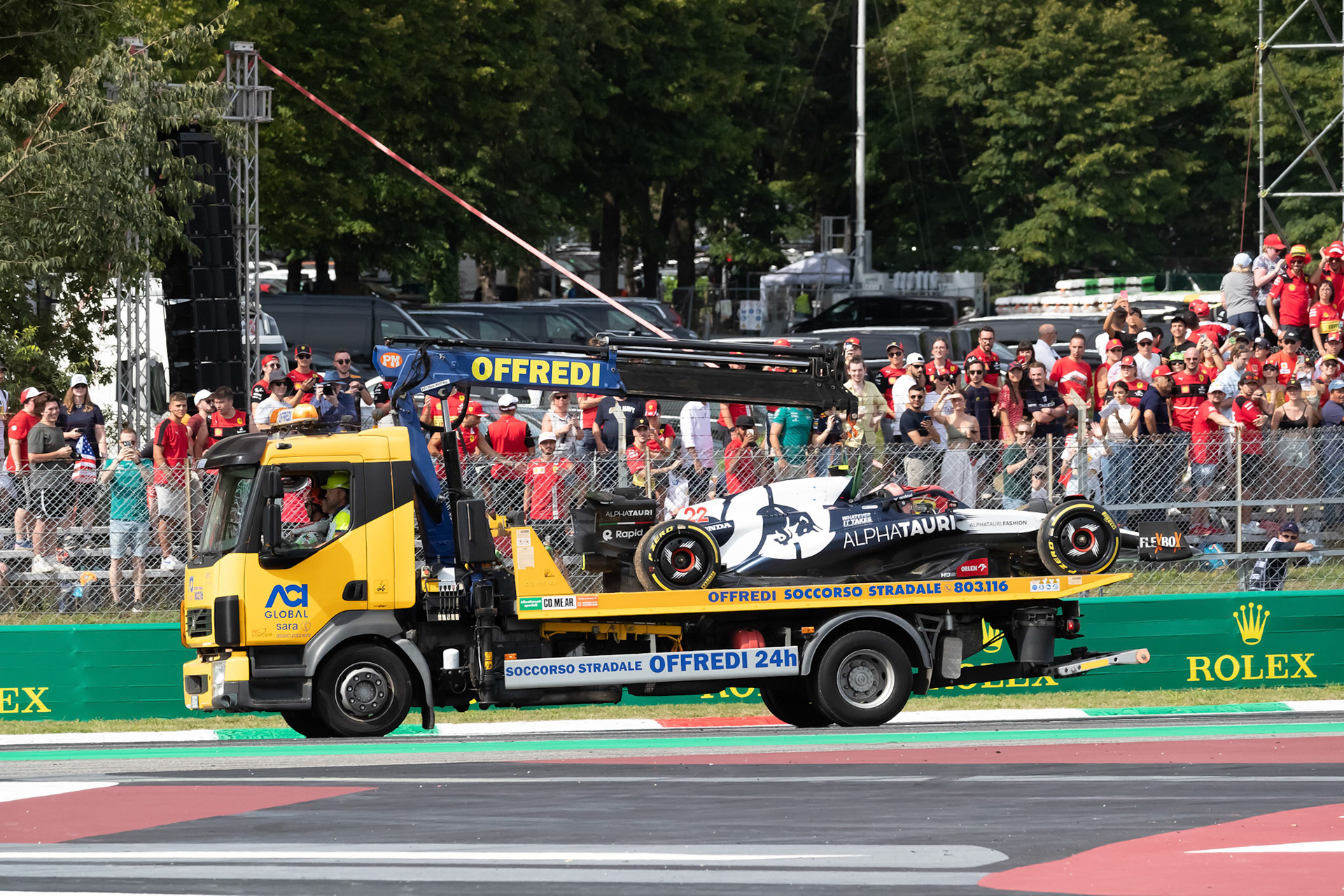Der ausgefallene Yuki Tsunoda (JPN) Scuderia Alpha Tauri;Formel 1 GP Italien / Monza. Sonntag, 03.09.2023