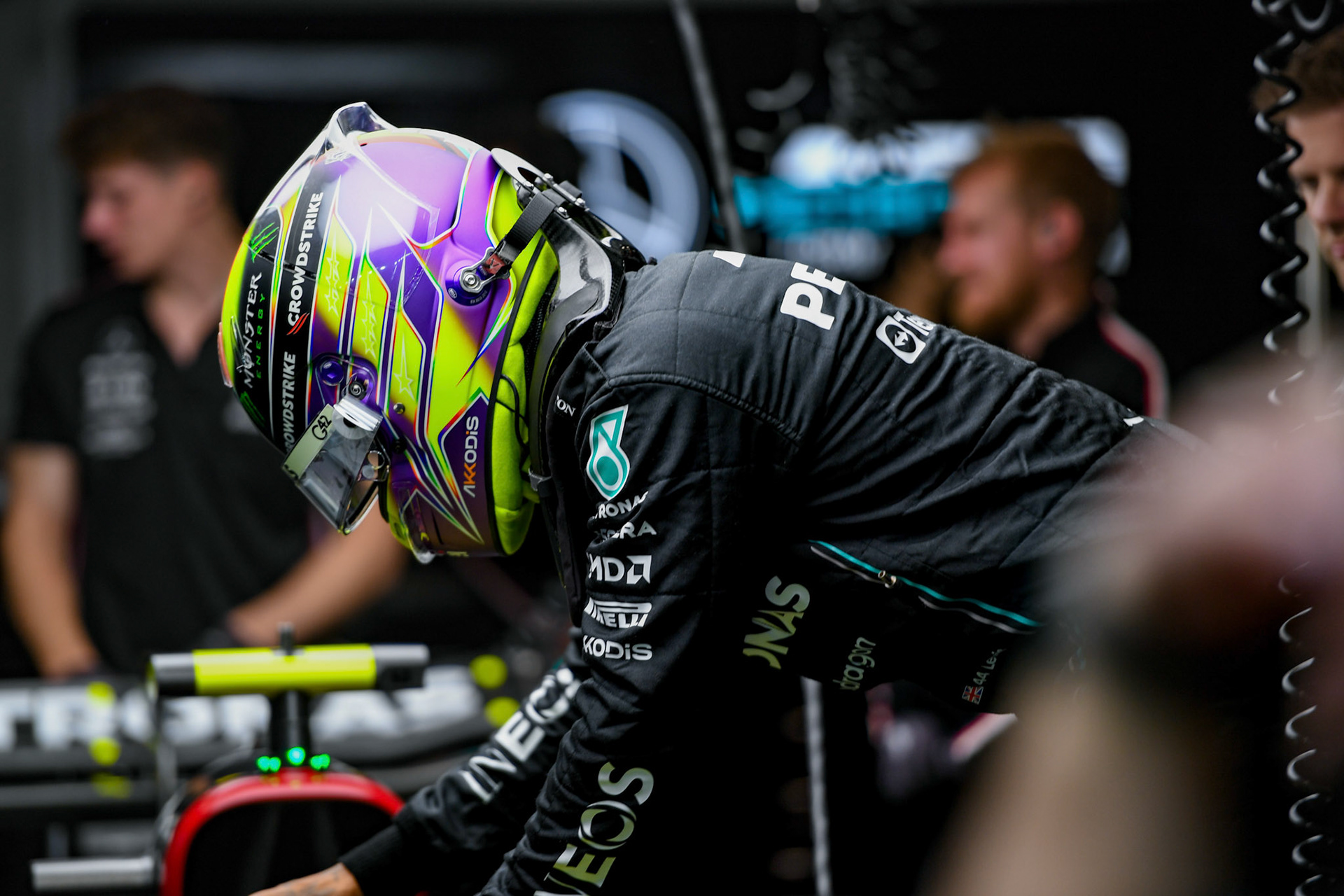 Lewis Hamilton (GBR) Mercedes AMG F1 Team; Formel 1 GP USA Las Vegas. Samstag 18.11.2023