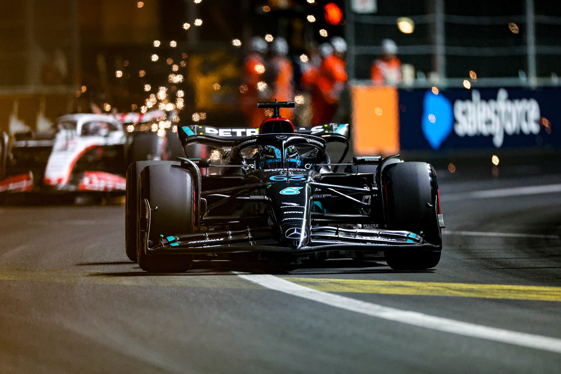 George Russell (GBR) Mercedes AMG F1 Team; Formel 1 GP USA Las Vegas. Samstag 18.11.2023