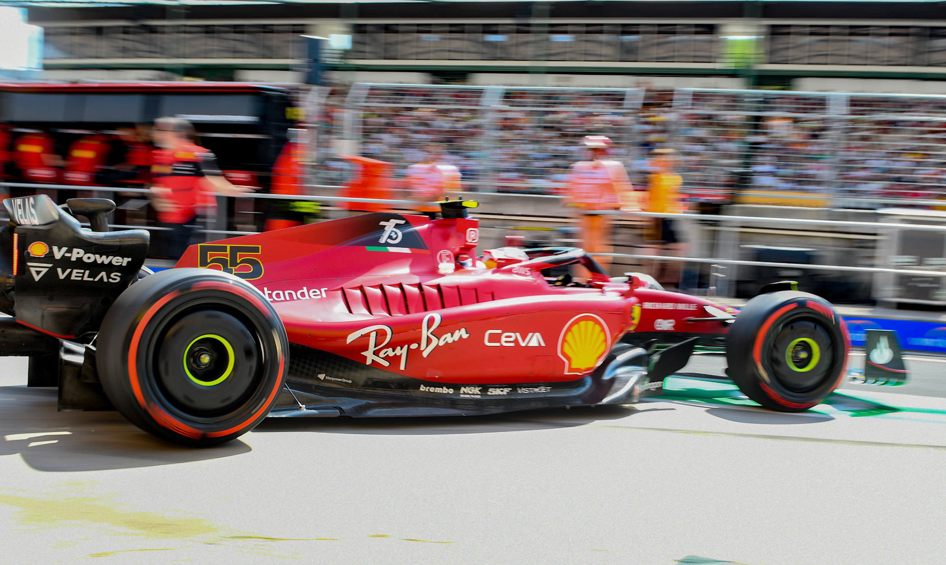 Carlos Sainz (ESP) Scuderia Ferrari; Formel 1 Ungarn am 29.07.2022