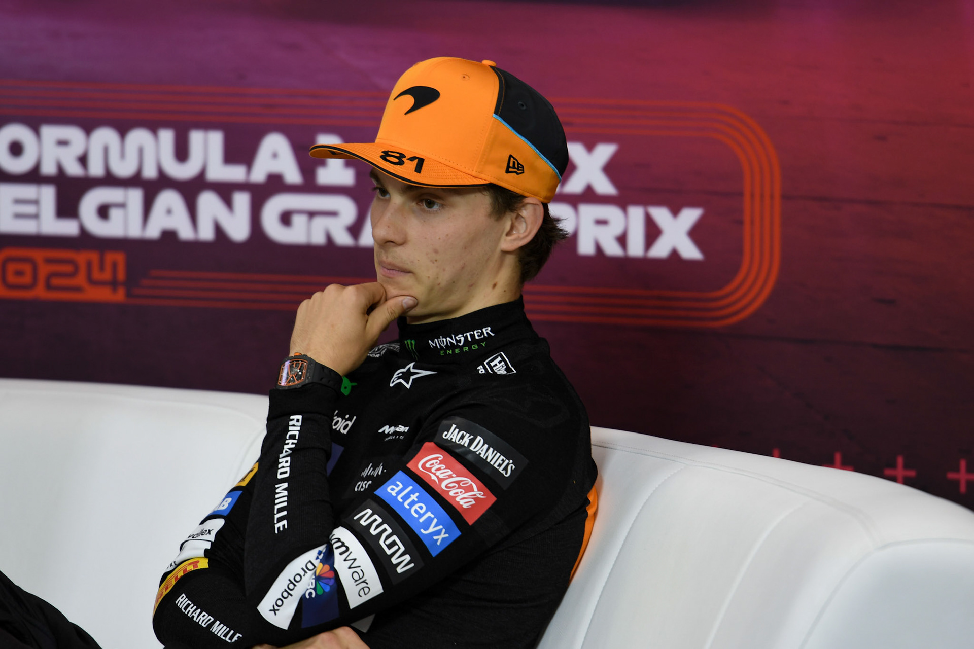 Oscar Piastri #81, McLaren Formula 1 Team in der Pressekonferenz;Formel 1 GP Spa / Belgien. Sonntag, 28.07.2024