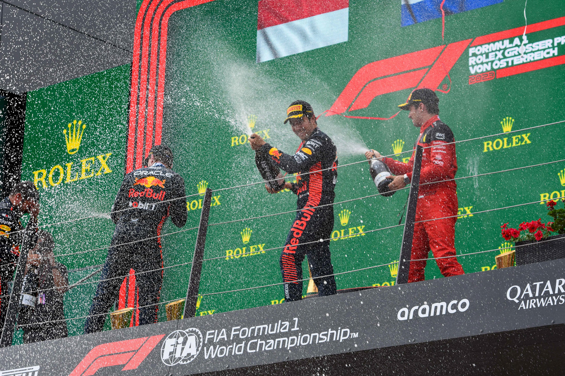 Siegerehrung, Podium; Formel 1 GP Austria / Österreich. Sonntag, 02.07.2023