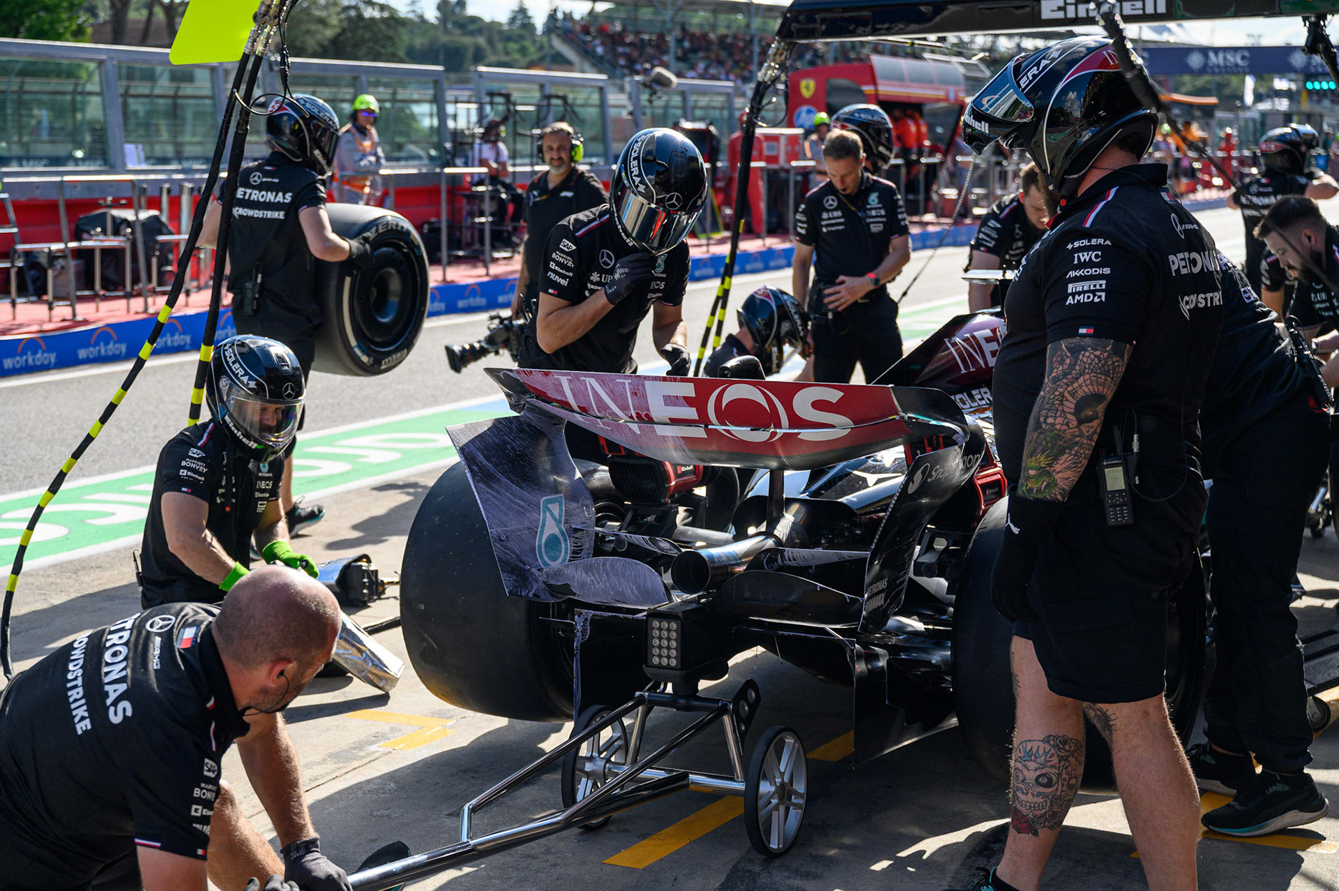 George Russell #63, Mercedes-AMG Petronas F1 Team; F1 GP Imola / Italien Freitag, 17.05.2024