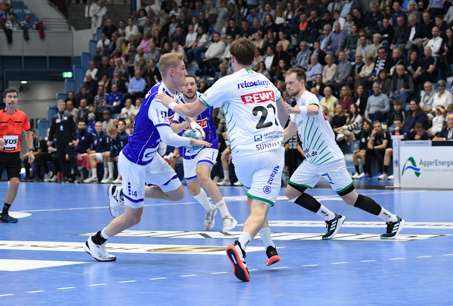 Tom Jansen #44;  Handball Bundesliga; VfL Gummersbach - SCDHFK Leipzig 09.10.2022