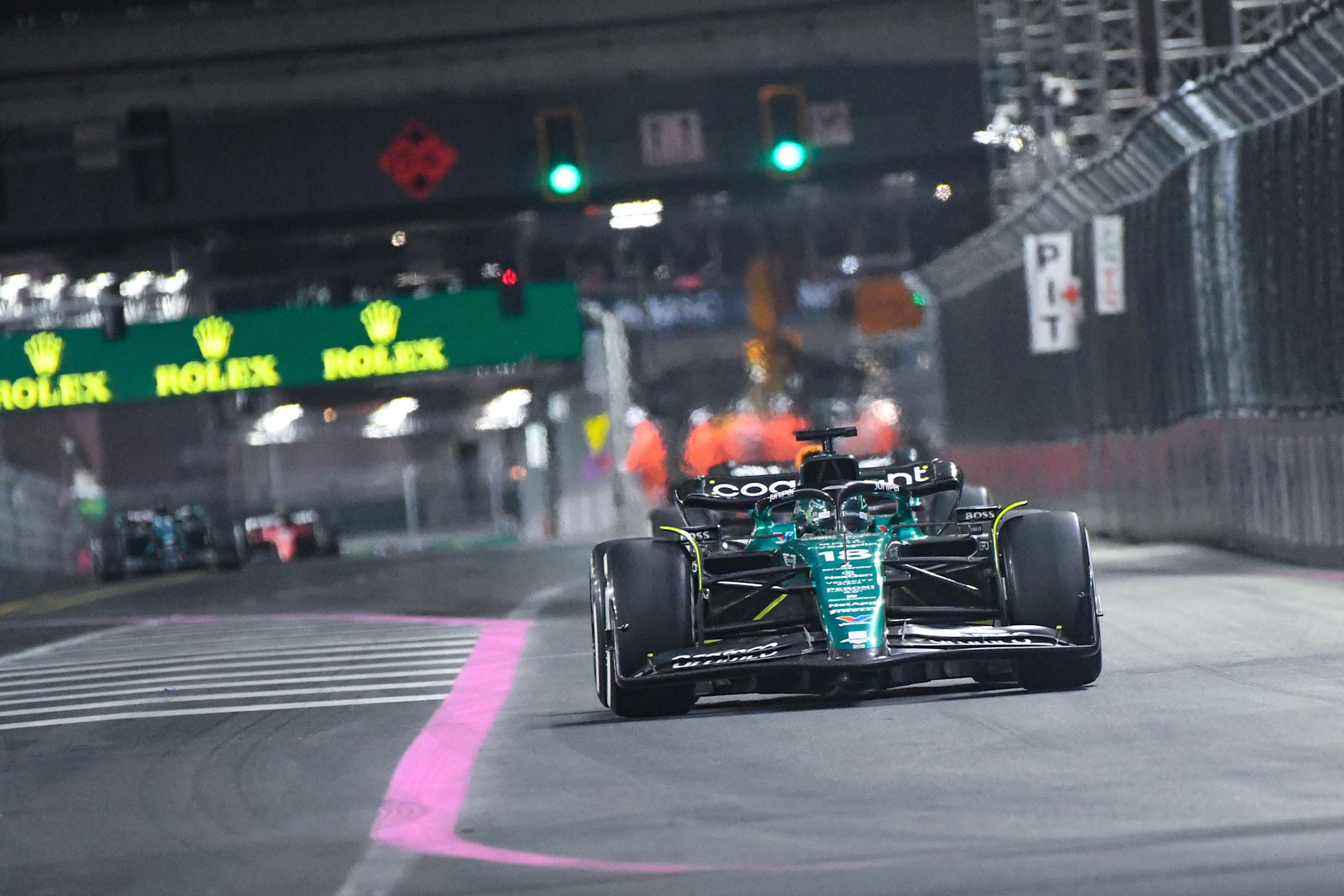Lance Stroll (CAN) Aston Martin Formula One Team; Formel 1 GP USA Las Vegas. Sonntag 19.11.2023