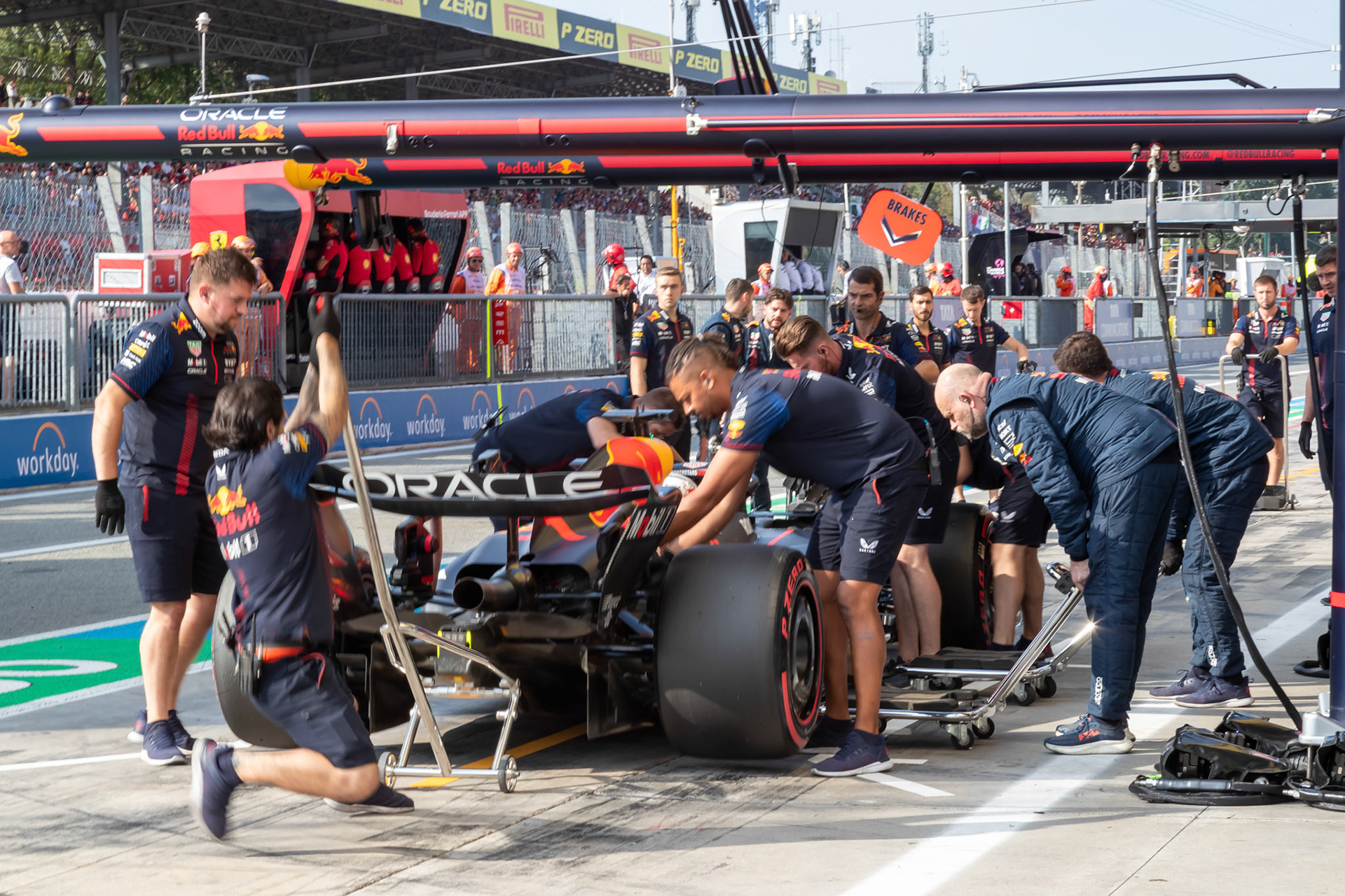Pitstop Red Bull Racing; Formel 1 GP Italien / Monza. Samstag, 02.09.2023