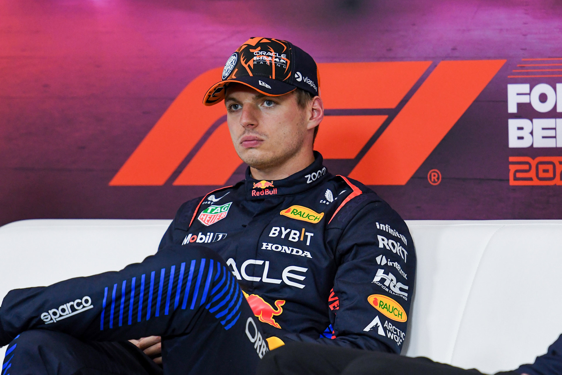 Max Verstappen #1, Oracle Red Bull Racing in der Pressekonferenz;Formel 1 GP Spa / Belgien. Samstag, 27.07.2024