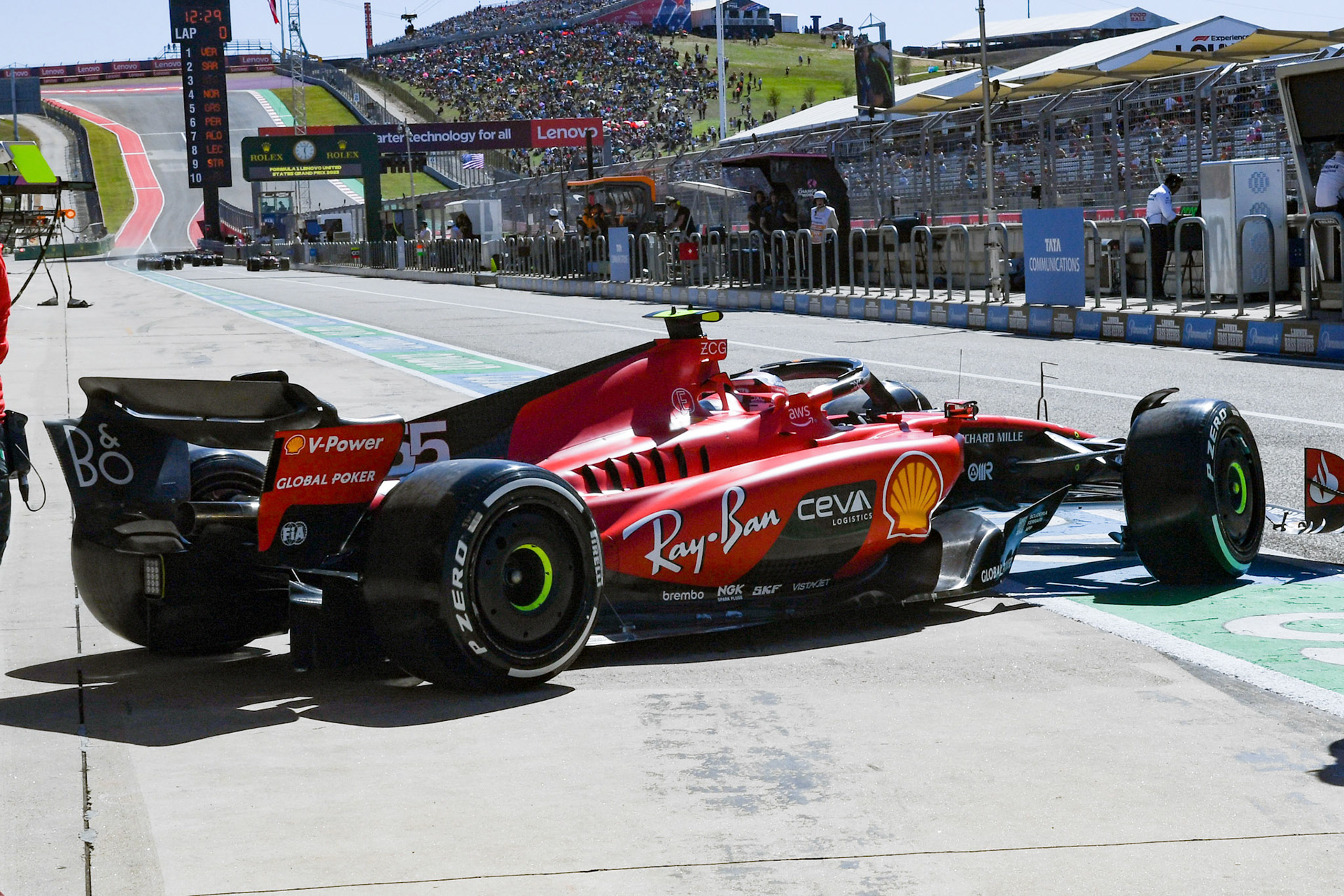 Carlos Sainz (ESP) Scuderia Ferrari; Formel 1 GP USA Austin Texas. Samstag 21.10.2023