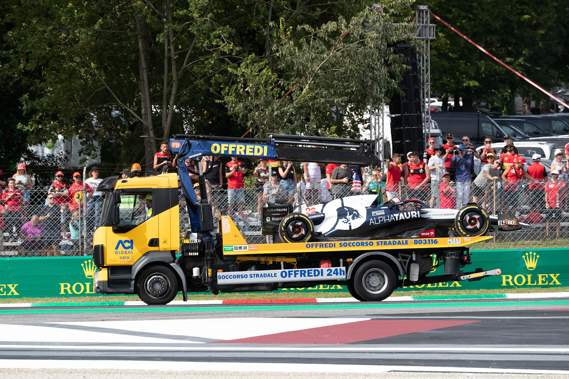 Der ausgefallene Yuki Tsunoda (JPN) Scuderia Alpha Tauri;Formel 1 GP Italien / Monza. Sonntag, 03.09.2023