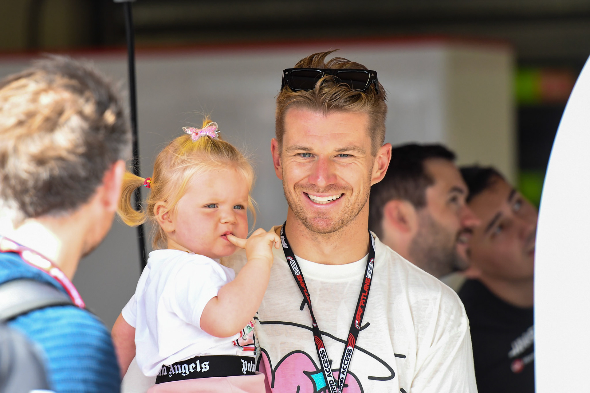 Nico Hülkenberg (GER) Haas F1 Team mit Tochter Noemi Sky Hülkenberg; Formel 1 GP Monaco. Donnerstag 25.05.2023