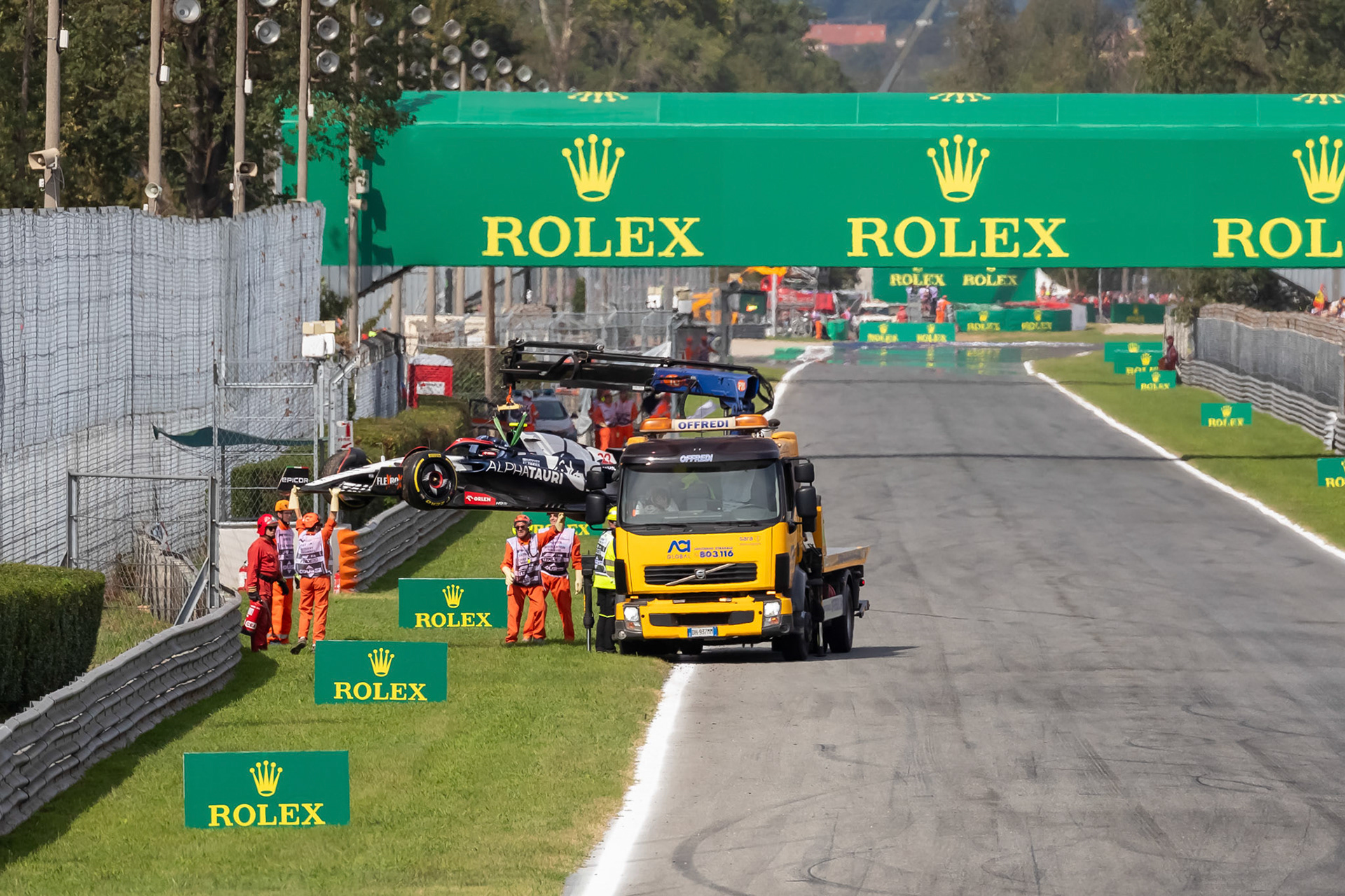 Der ausgefallene Yuki Tsunoda (JPN) Scuderia Alpha Tauri;Formel 1 GP Italien / Monza. Sonntag, 03.09.2023