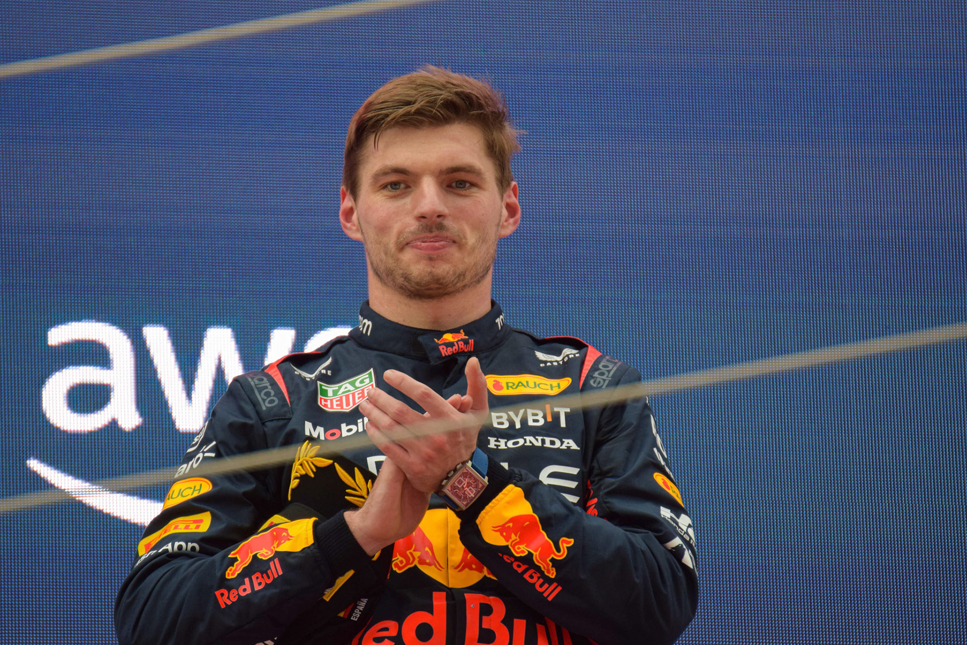 Max Verstappen (NED) Red Bull Racing Podium;Formel 1 GP Barcelona. Sonntag 04.06.2023