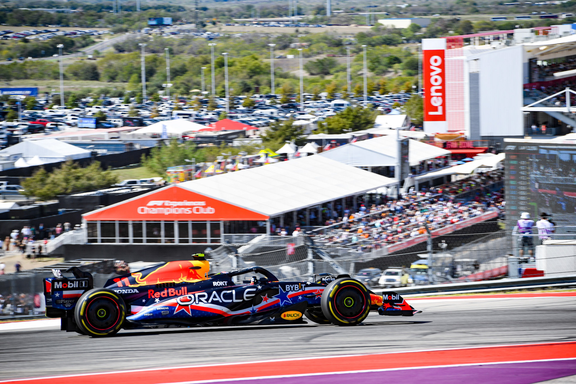 Sergio Perez (MEX) Red Bull Racing; Formel 1 GP USA Austin Texas. Sonntag 22.10.2023