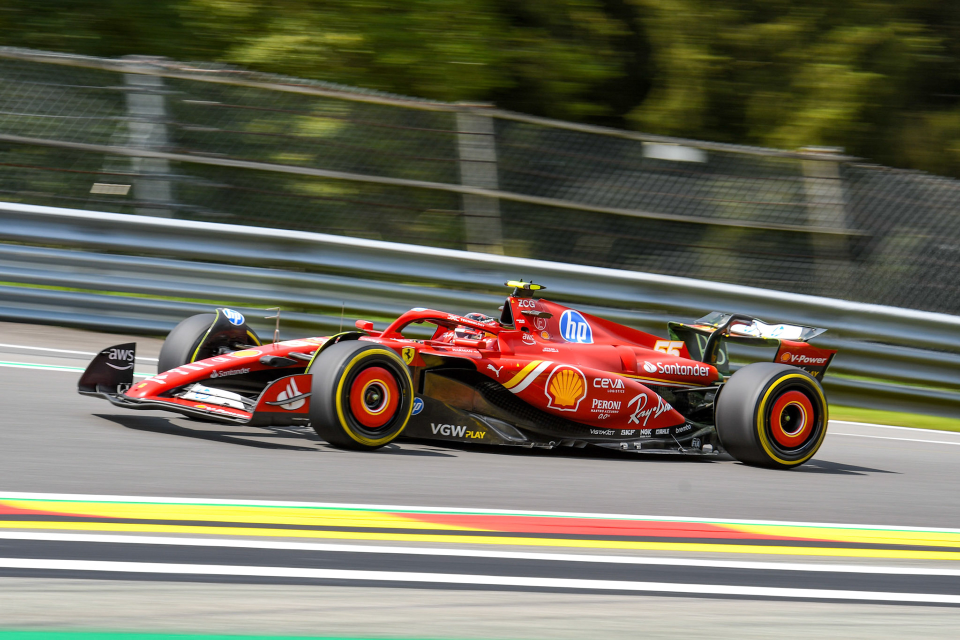 Carlos Sainz #55, Scuderia Ferrari;Formel 1 GP Spa / Belgien. Freitag, 26.07.2024