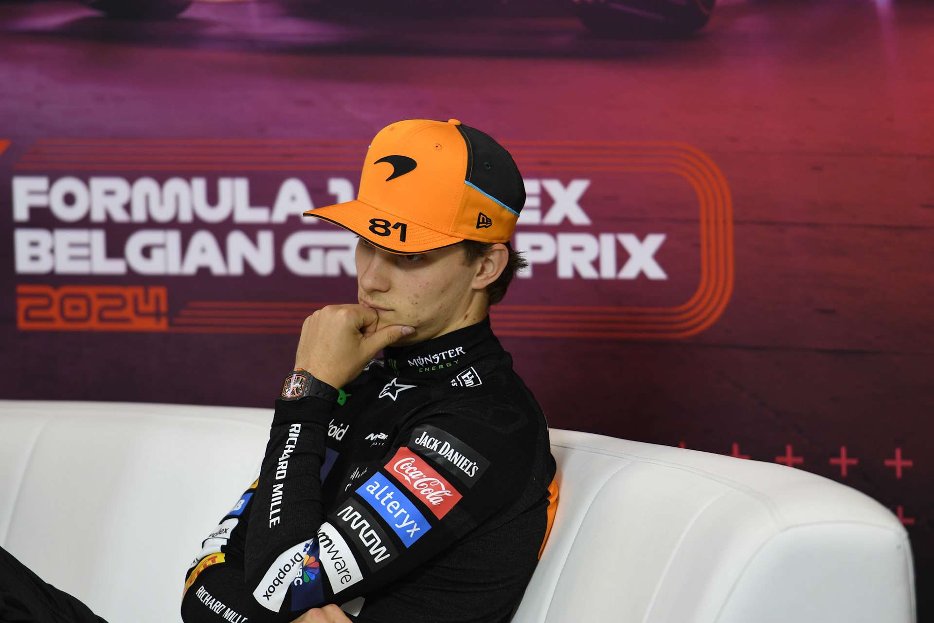 Oscar Piastri #81, McLaren Formula 1 Team in der Pressekonferenz;Formel 1 GP Spa / Belgien. Sonntag, 28.07.2024