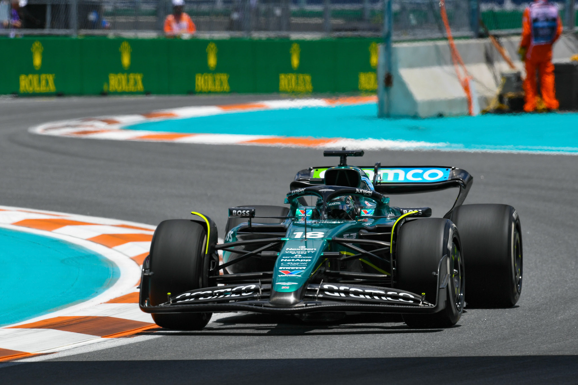 Lance Stroll #18, Aston Martin Aramco F1 Team; Formel 1 GP Miami / USA. 04.05.2024