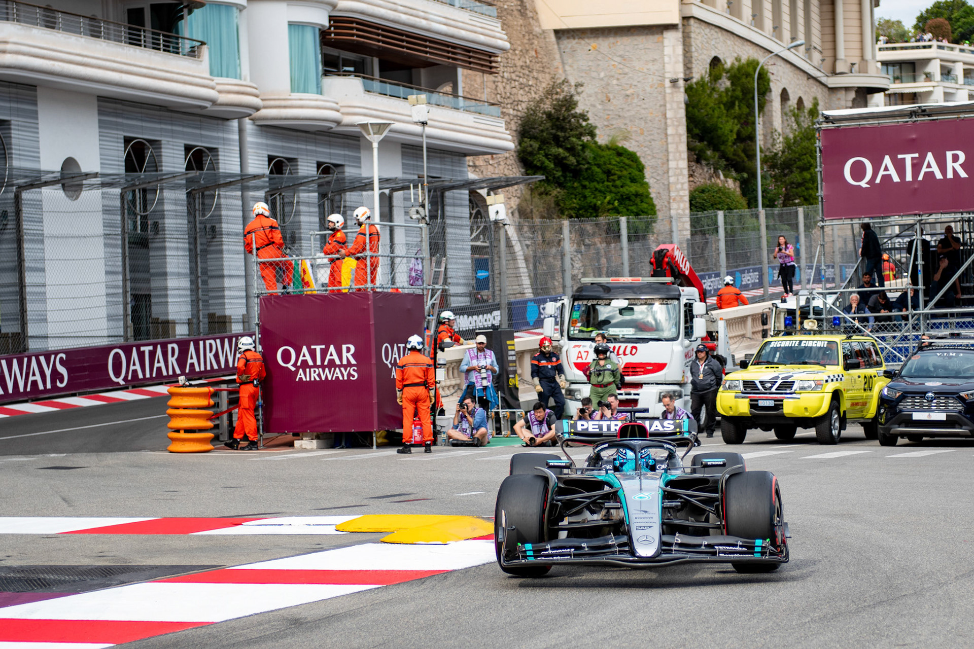 George Russell #63, Mercedes-AMG Petronas F1 Team; Formel1 GP Monaco Freitag, 24.05.2024