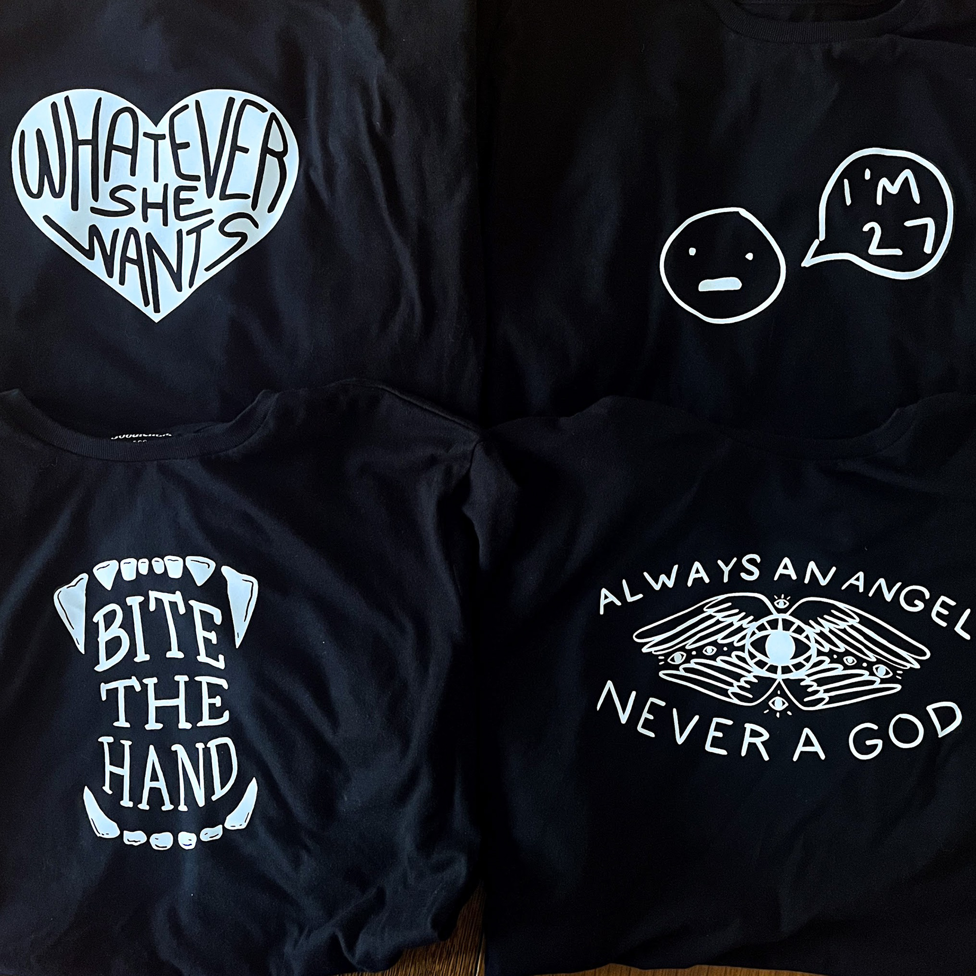 boygenius hand-lettered shirts