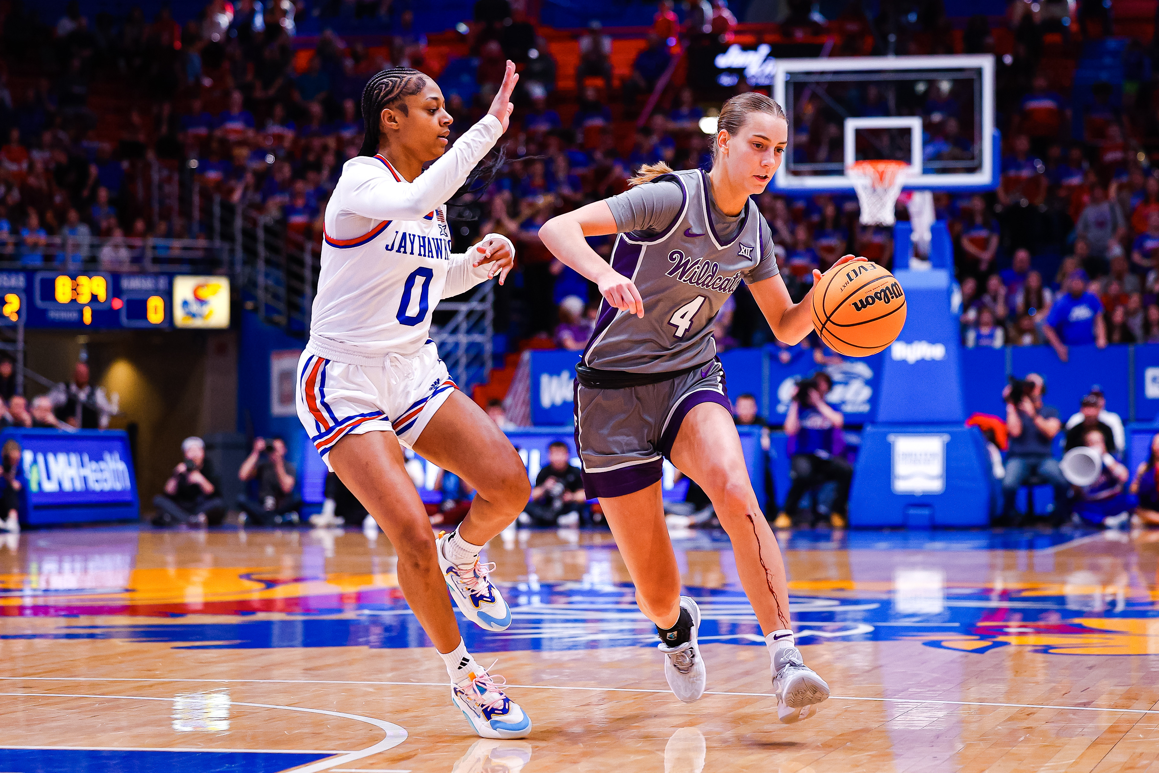 Sundell in a physical game vs KU in Lawrence