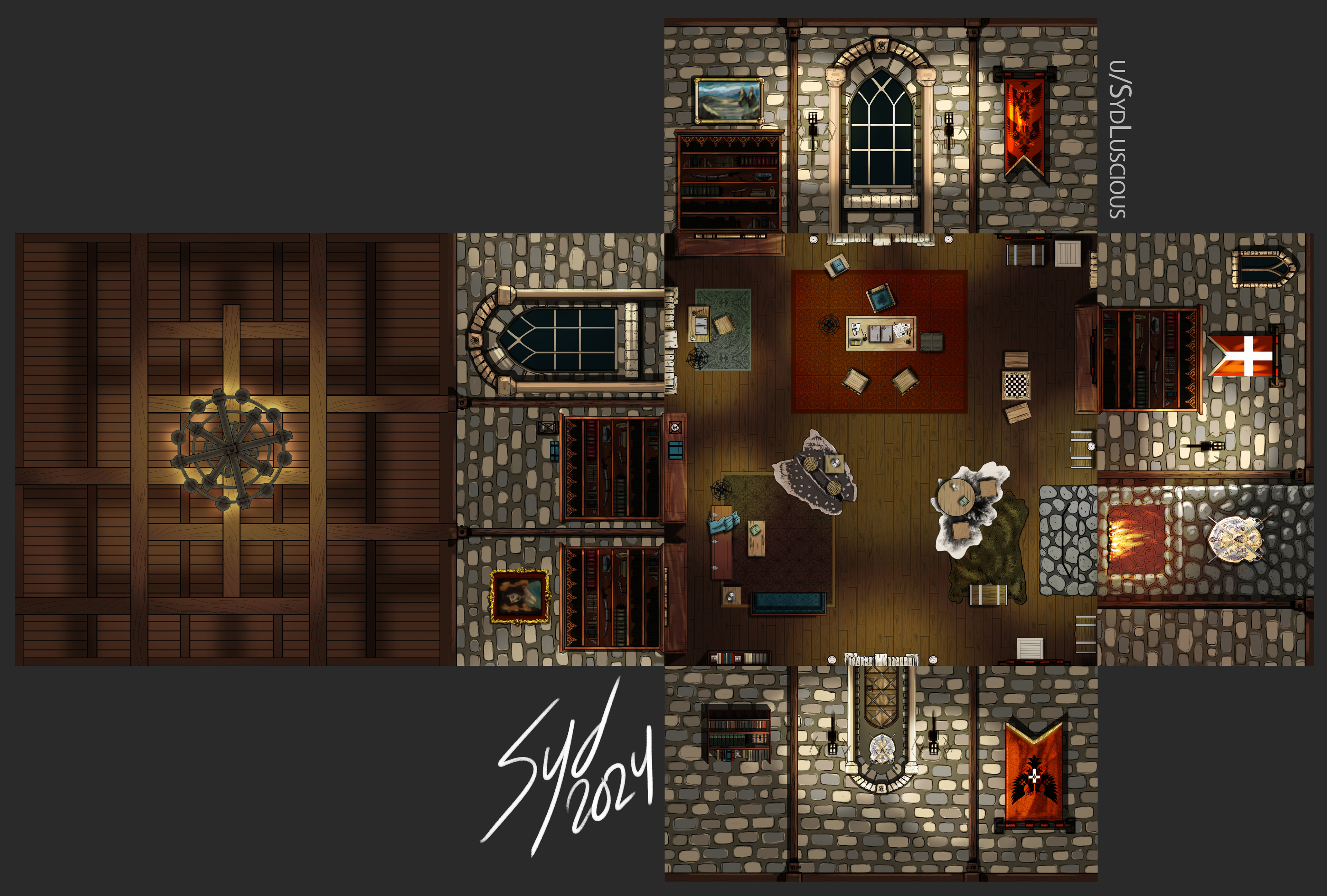 Map and Wrap (1":5' Scale) Dnd or Tabletop RPG map