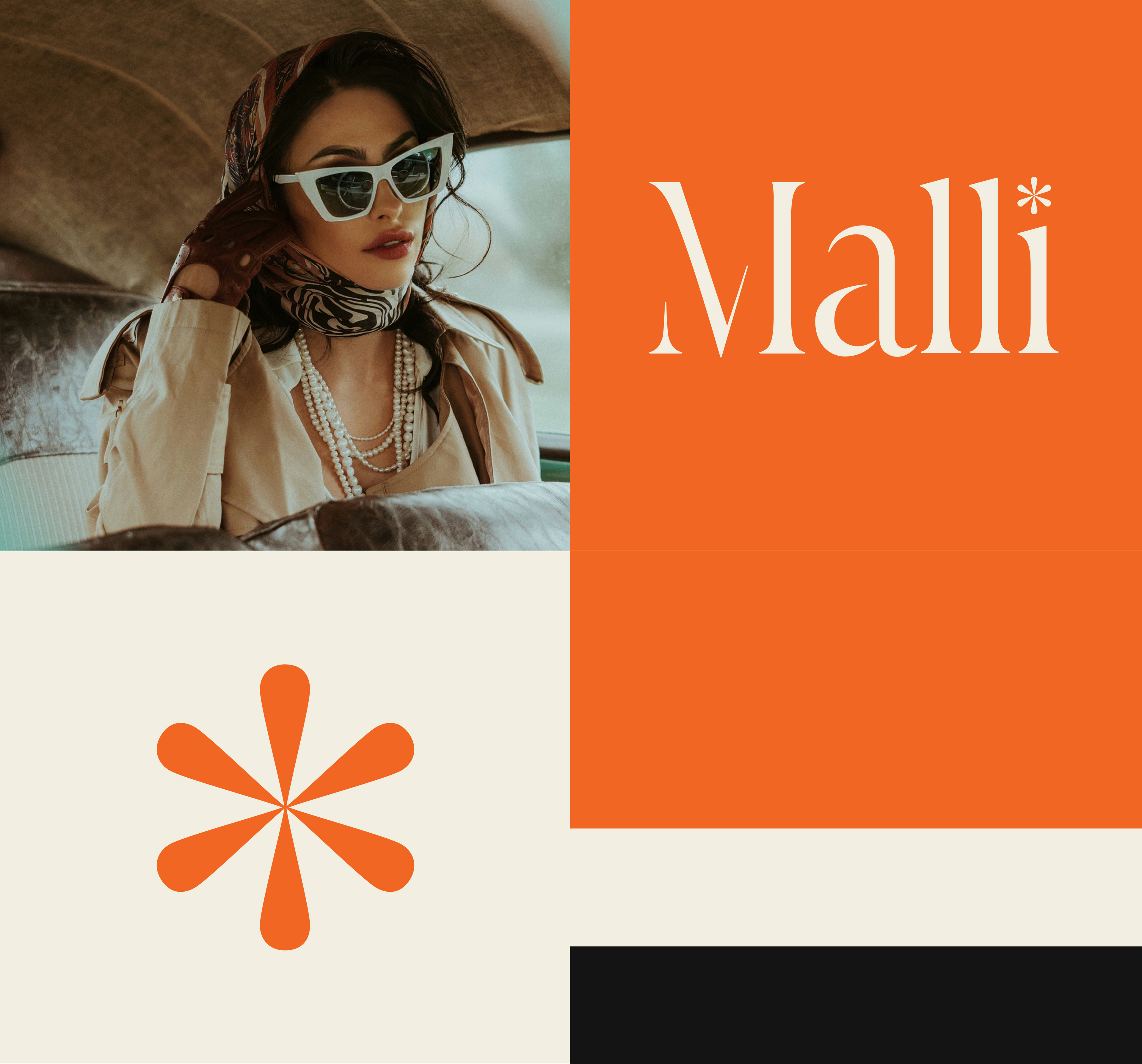 The wordmark along with brandmark and color palette. The word translates to 'Jasmine'.