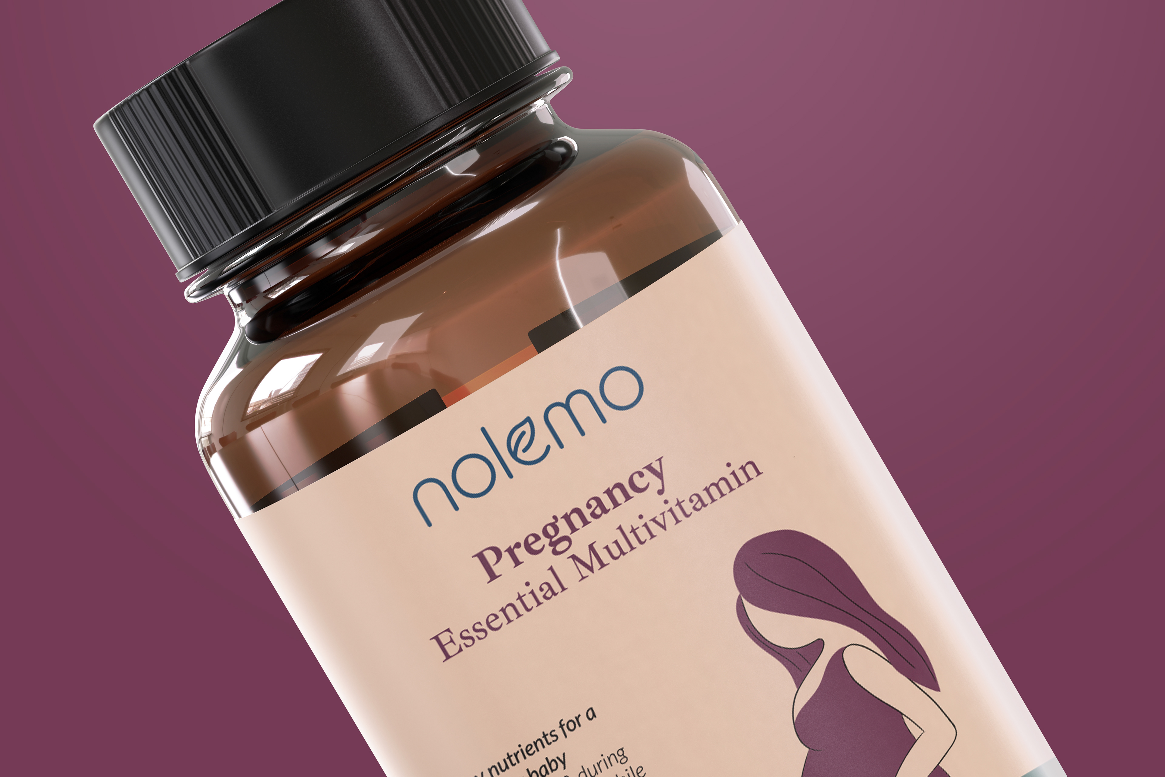 dietary supplement bottle packaging design for prenatal and nursing women