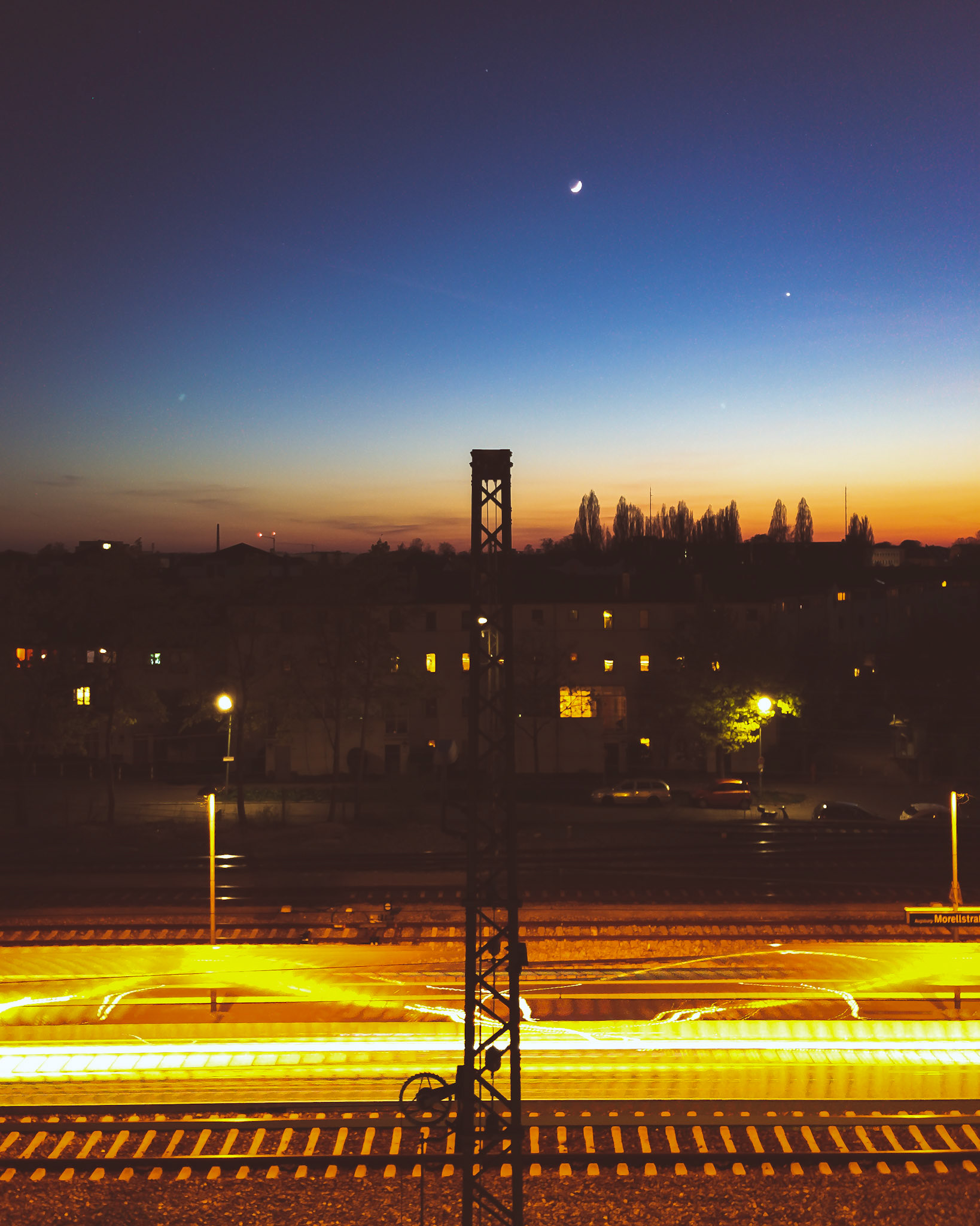 The Moon with Venus and Mars