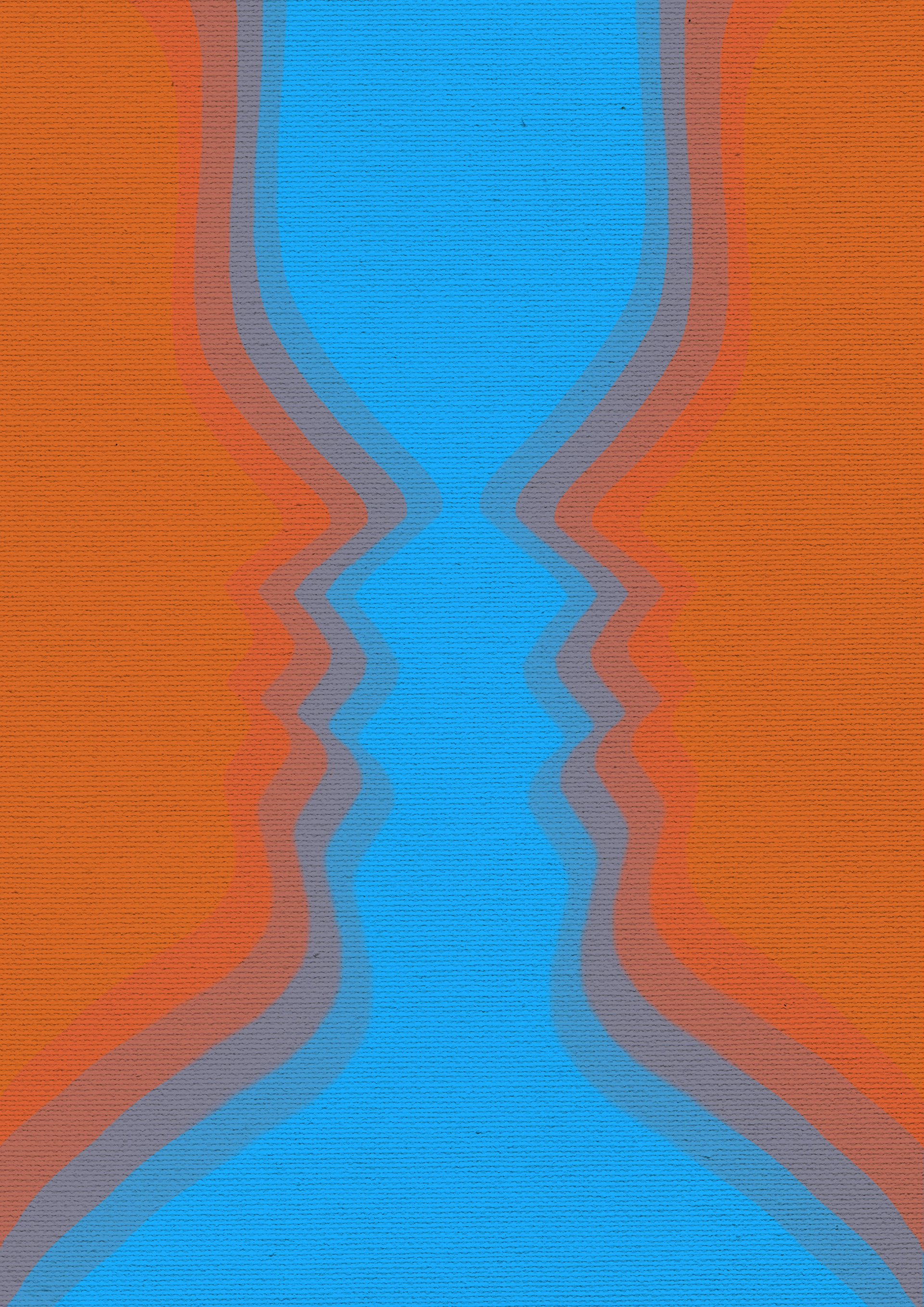 Minimal surreal illustration representing dualism through repeated abstract shapes and a two-color palette, symbolizing balance and contrast. Illustration by Silvia Sardellaro