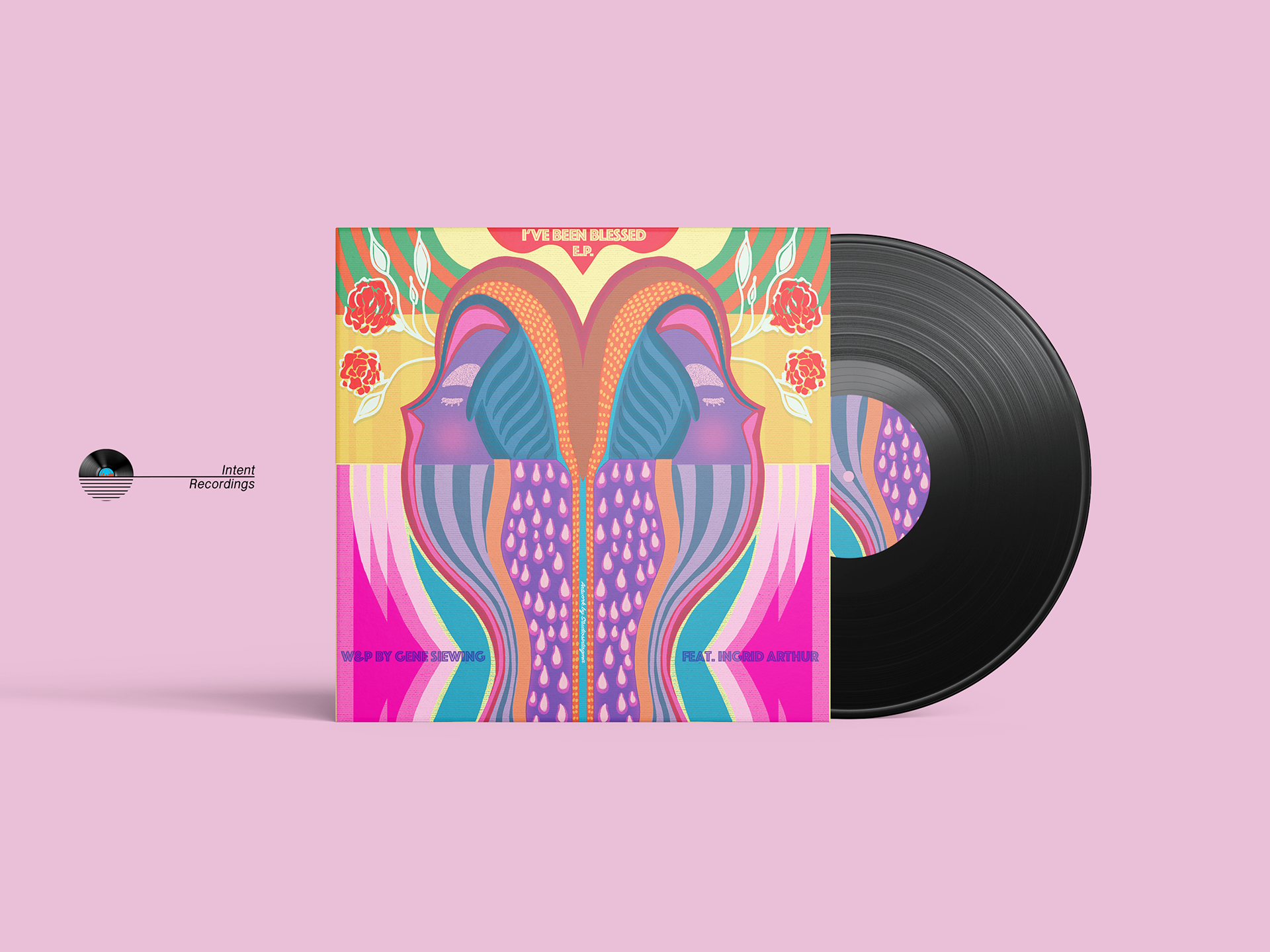 EP cover illustration for Intent Recordings by Silvia Sardellaro. Painted on canvas with acrylic and digital intervention, this artwork visually interprets the mood and energy of the music, translating Gene Siewing’s soulful, danceable house tracks into a cohesive and expressive visual narrative. Artwork designed to reflect the label’s independent, immersive identity based between Berlin and St. Louis.