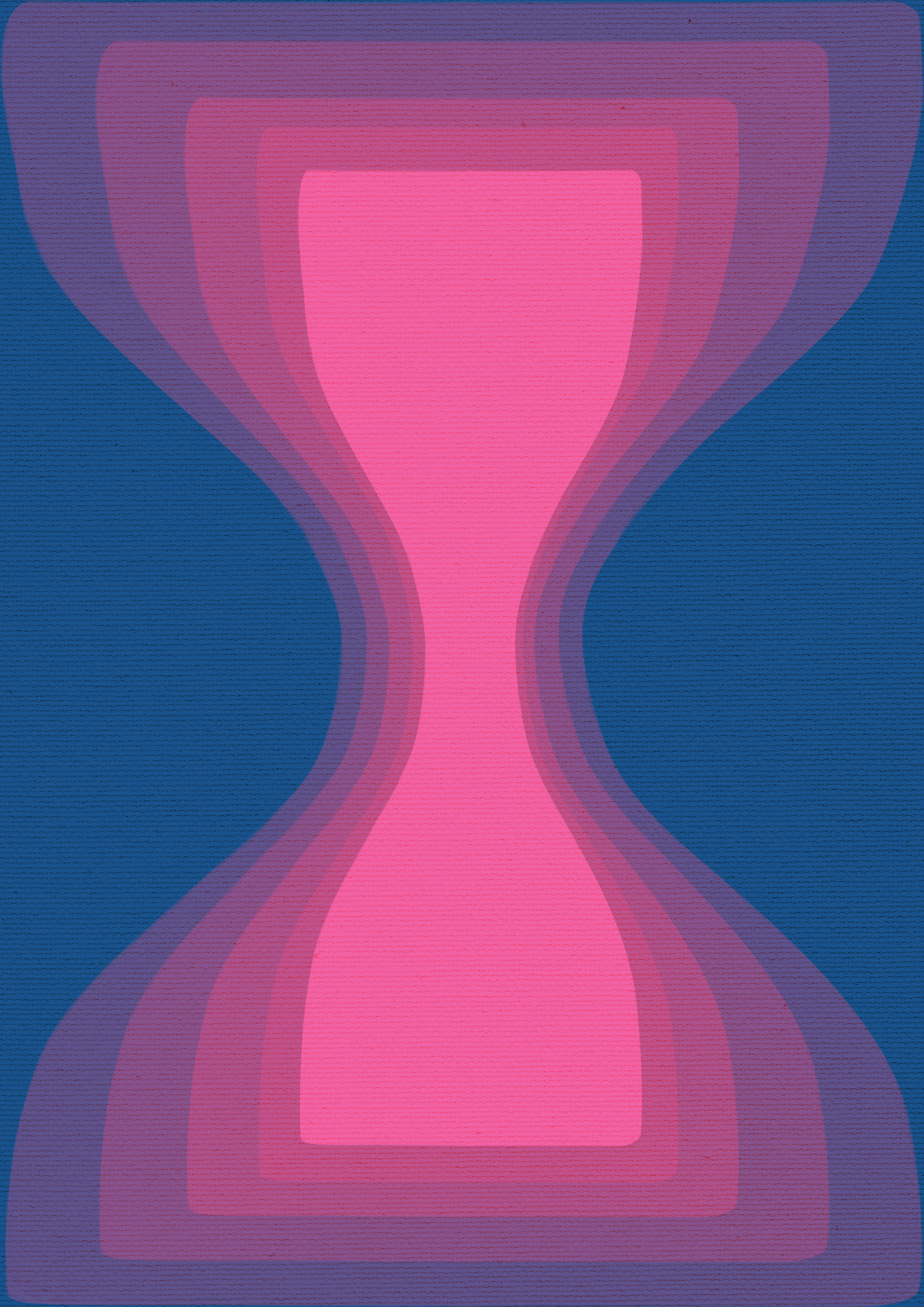 Minimal surreal illustration representing dualism through repeated abstract shapes and a two-color palette, symbolizing balance and contrast. Illustration by Silvia Sardellaro