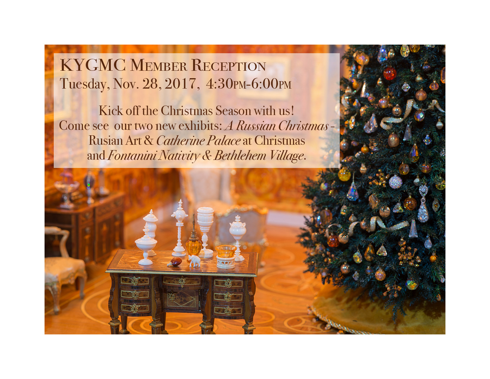 Invitation to member reception for new exhibit . Sent through direct mail, email, and used as a social media post. Photography and editing completed in Adobe Photoshop. Copywriting and layout design completed in InDesign. All work by Amanda Hankinson.