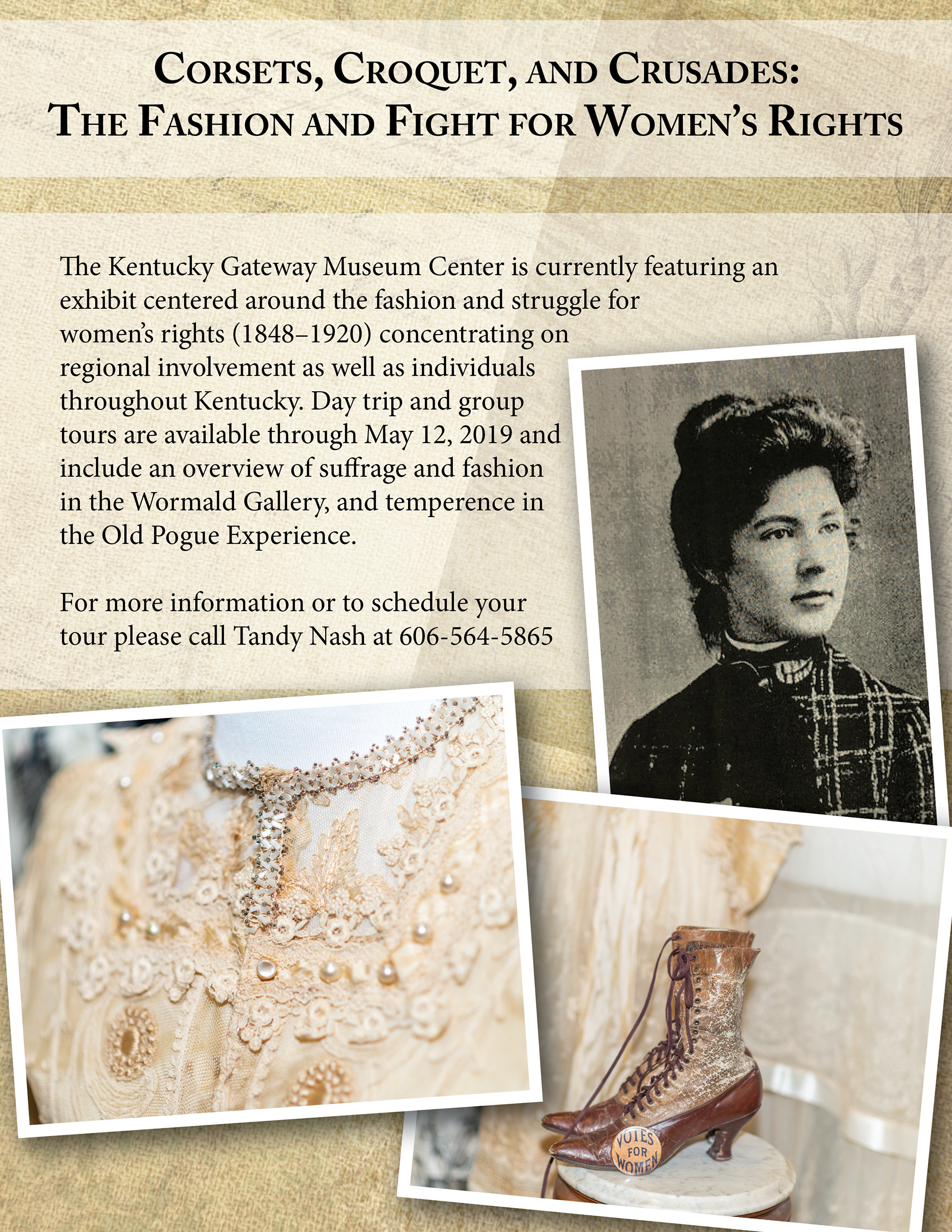 Printed Flyer, Email Correspondence, & Social Media Group Post advertising day trips available. Dress and boot photos by Amanda Hankinson, edited in Photoshop. Layout design and copy by Amanda Hankinson using Adobe InDesign.