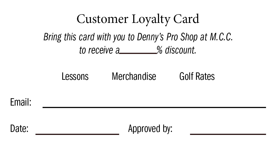 Maysville Country Club Golf Pro Business Card - Back. Layout and design completed in InDesign by Amanda Hankinson